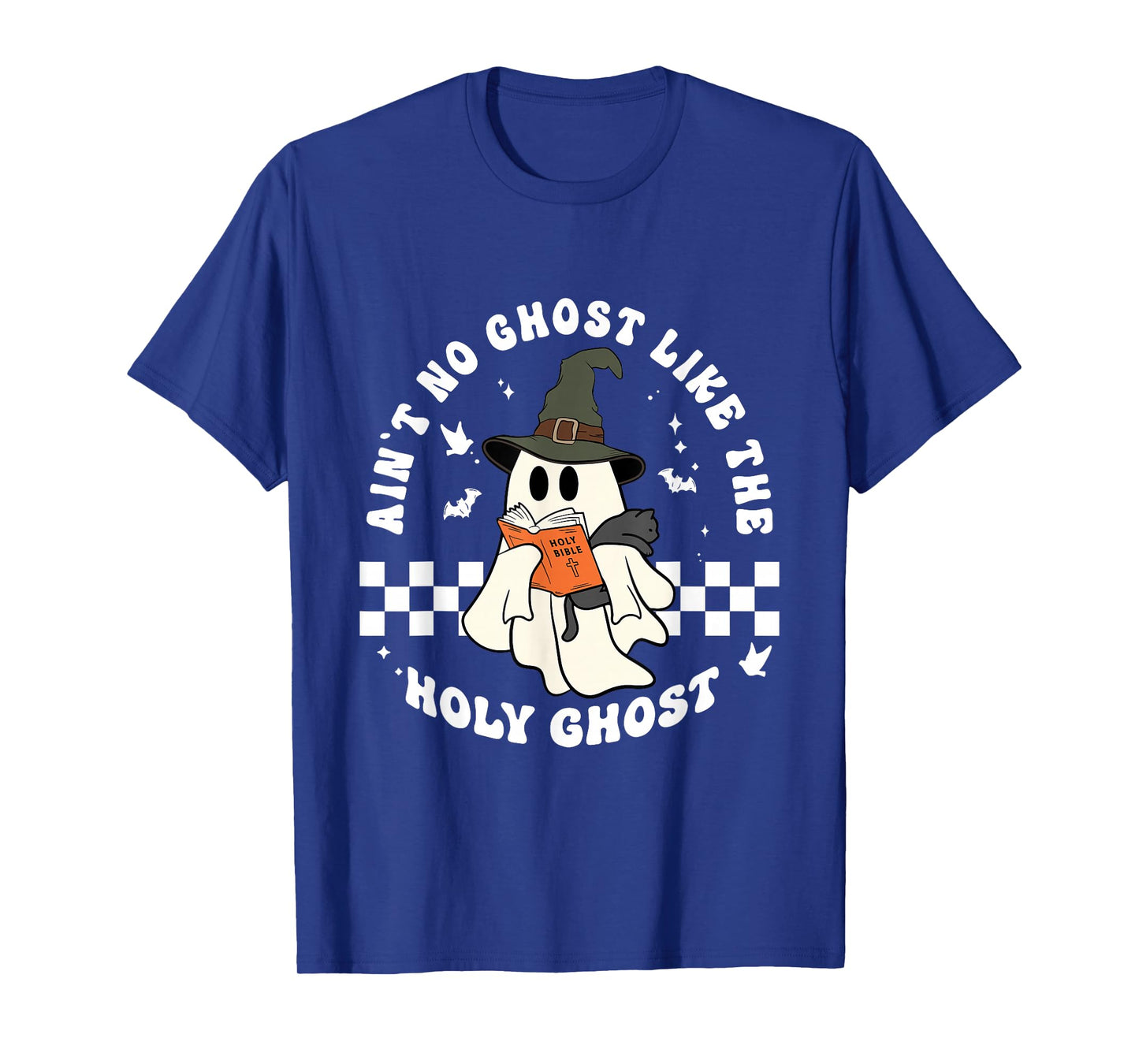 Funny Christian Ghost with Bible Retro Catholic Cute Faith T-Shirt