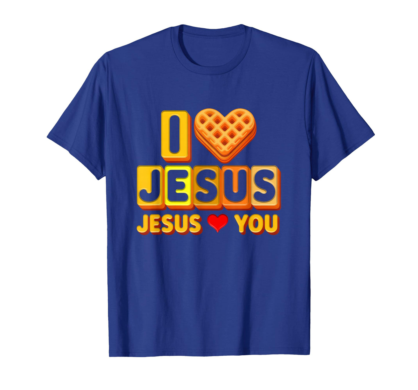 I Loves Jesus Waffle Heart Funny Christian Breakfast Cookie T-Shirt