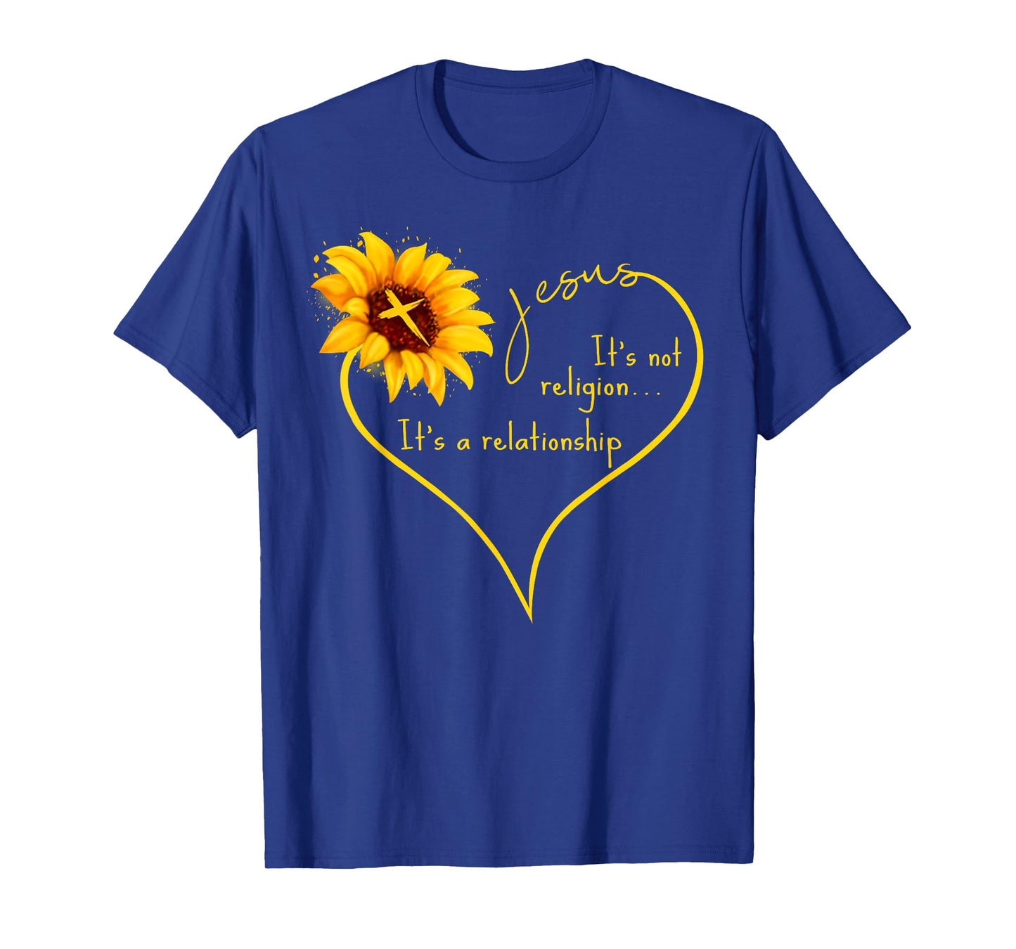 Jesus Christ Heart Sunflower Christian Religion Relationship T-Shirt
