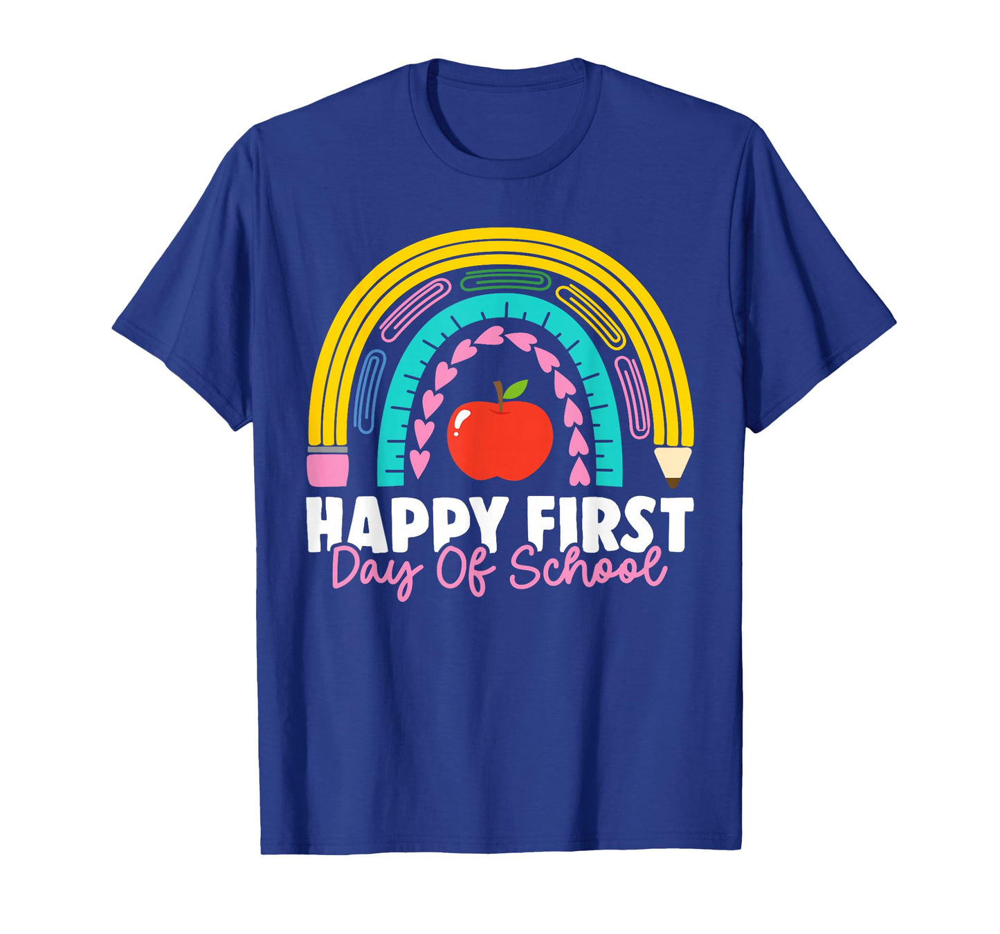Happy First Day of School Teacher Back to School Rainbow T-Shirt