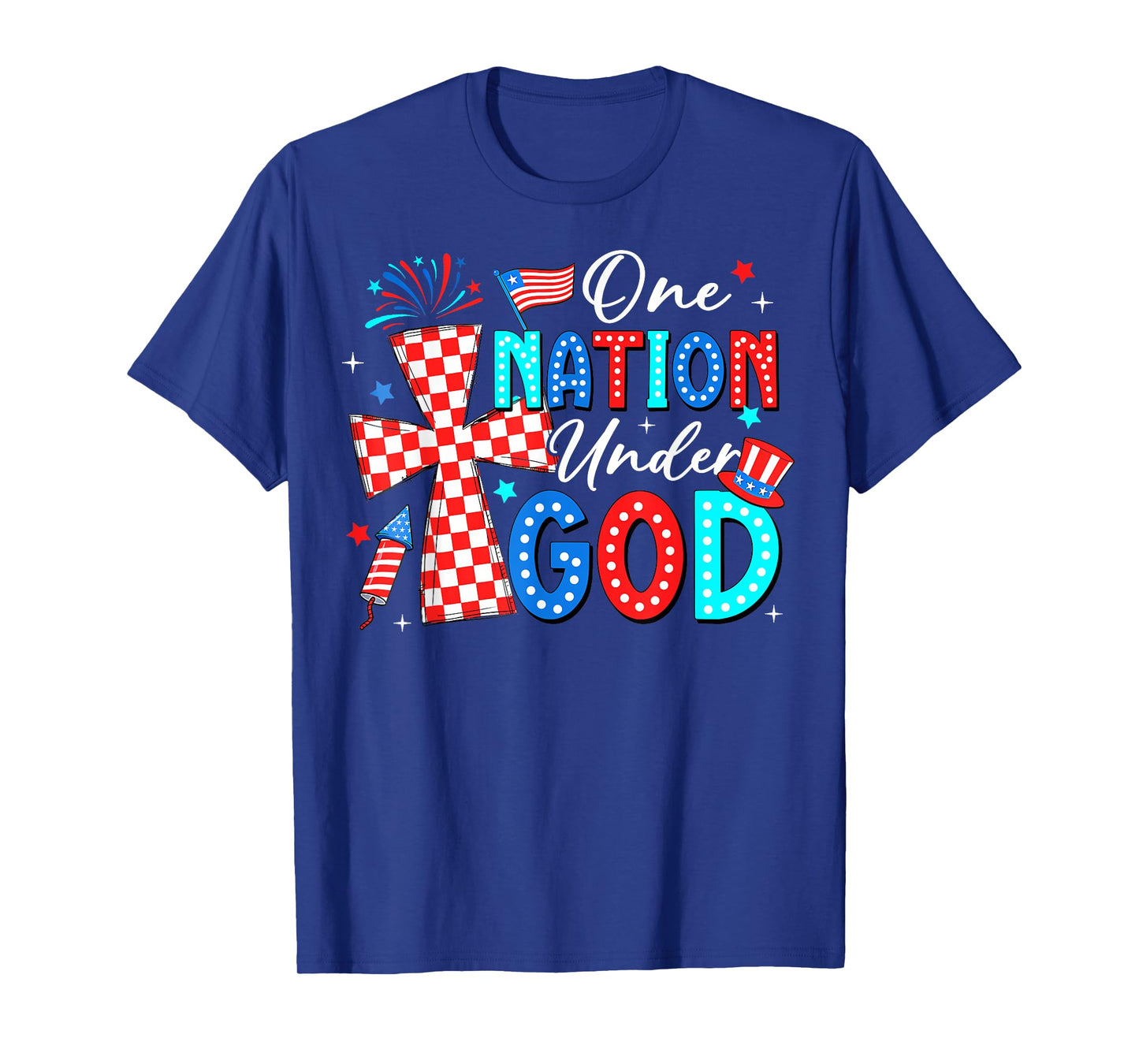 One Nation Under God Jesus 4th Of July Patriotic Christian T-Shirt