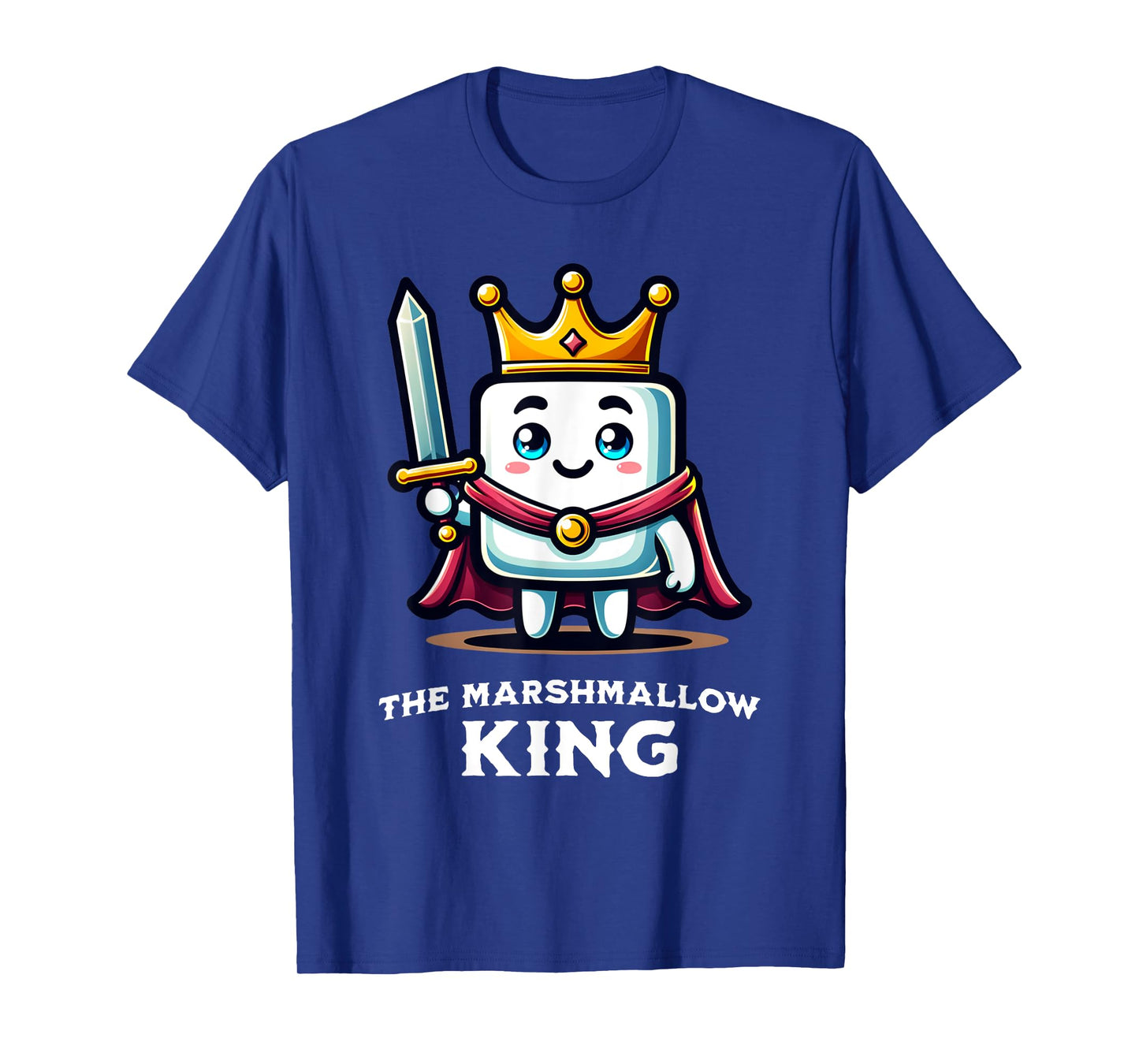 Marshmallow King Funny Marshmallow Lover Illustration T-Shirt
