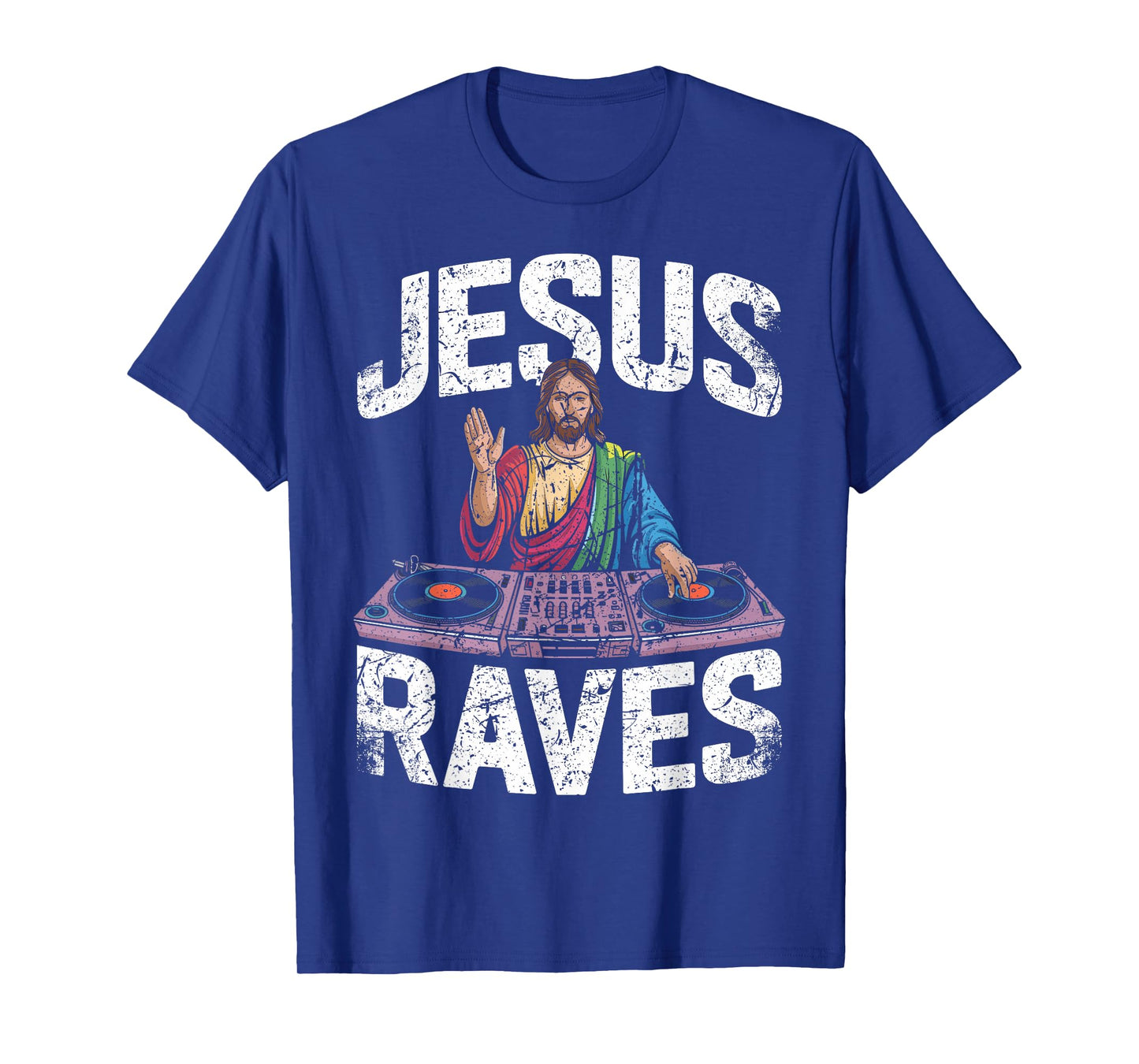 Jesus DJing at Rave Festival Party Celebration Design T-Shirt