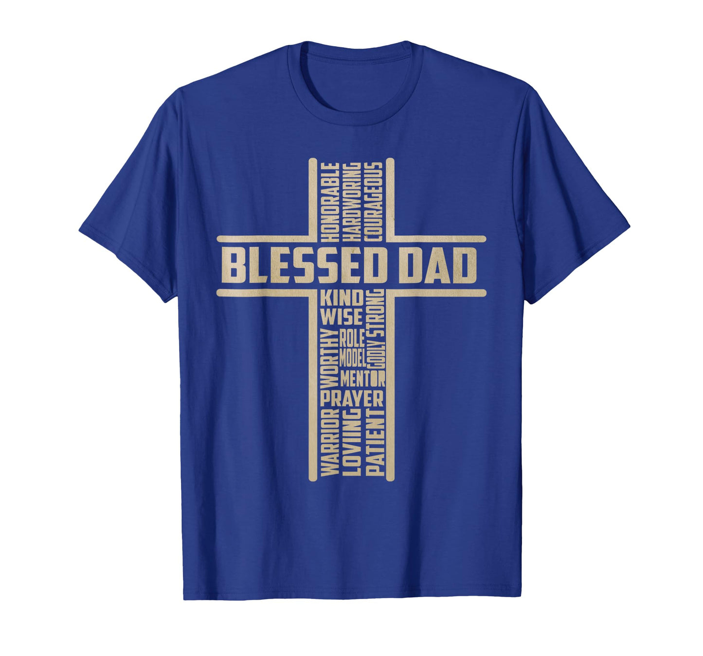 Vintage Blessed Dad Fathers Day Cross Christian Papa Husband T-Shirt