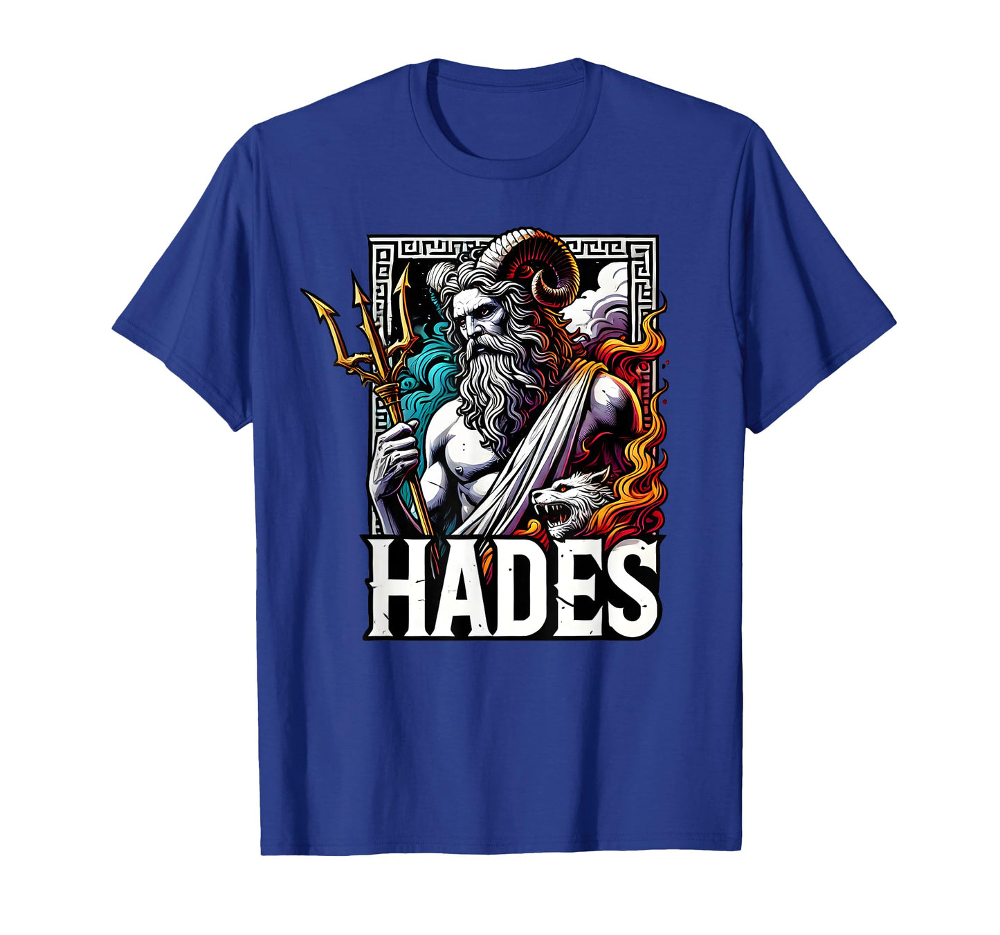Mythology Greece Gods and Legends Hades Ancient Greek God Of The Underworld Cerberus Unisex-Adults and Kids T-Shirt Black Small Modern Letter Print T-Shirt Pull On Short Sleeve