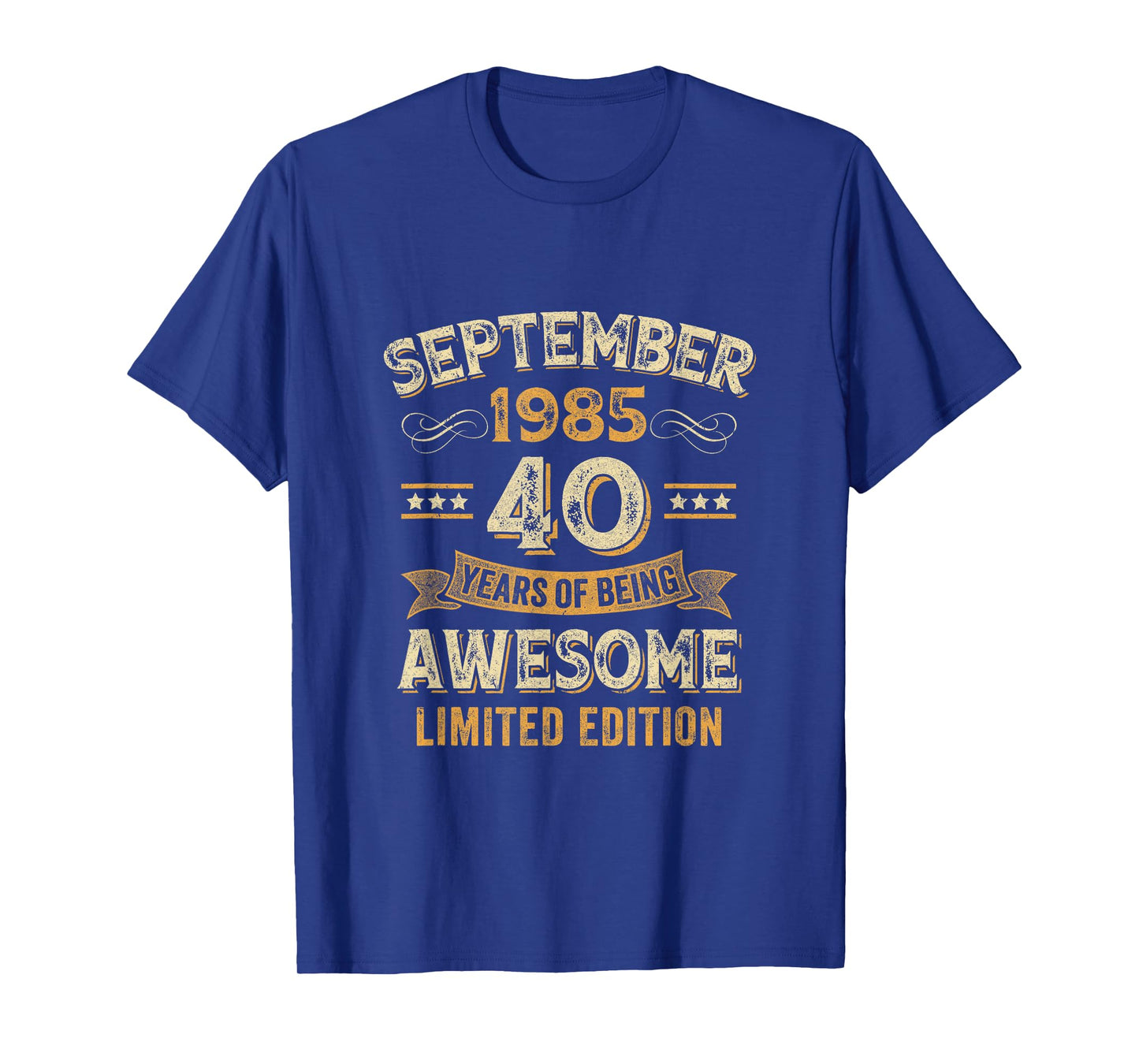 40 Years Awesome Vintage September 1985 40Th Birthday T-Shirt