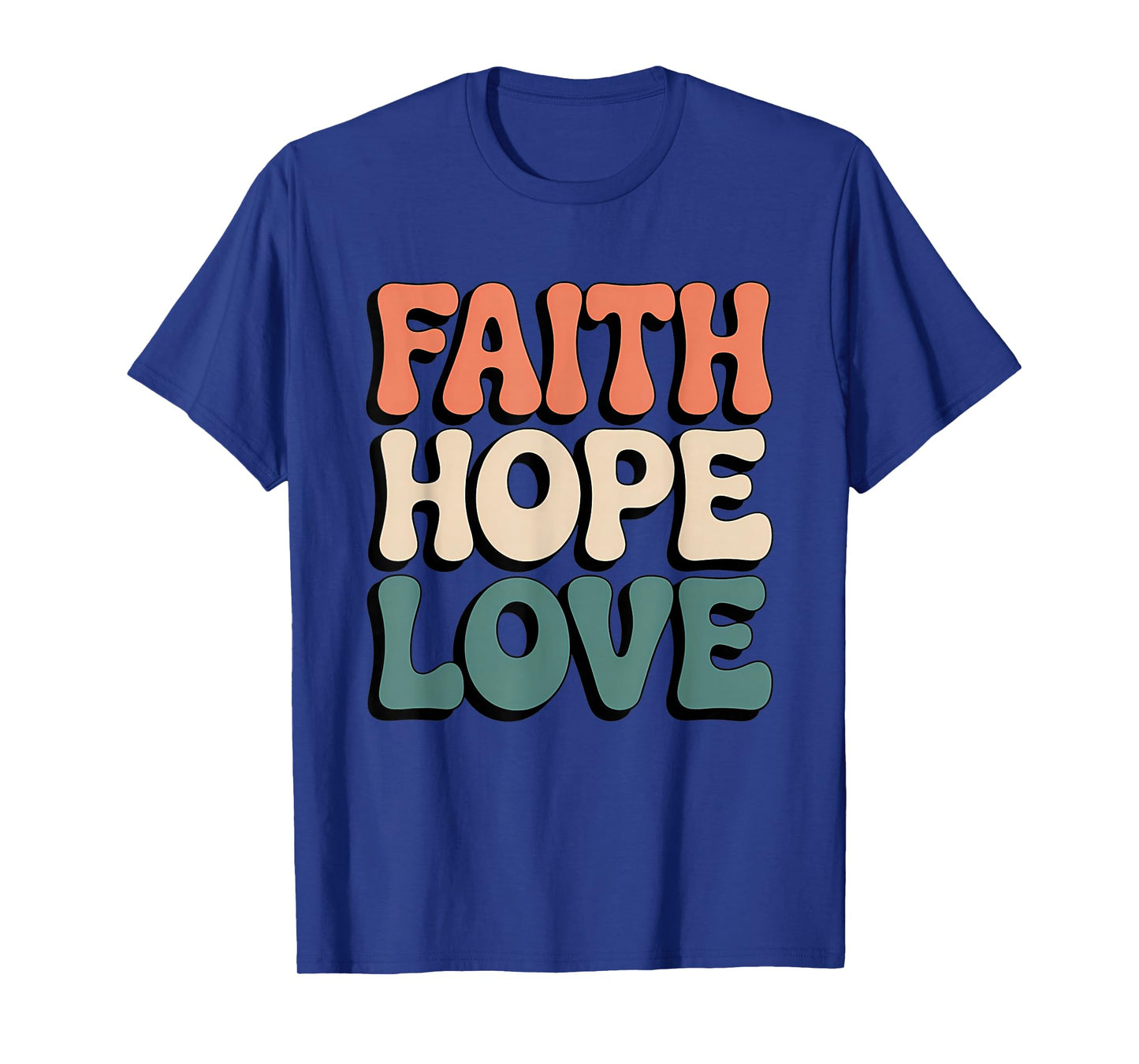 Faith Hope Love Retro Christian Bible Verse Style T-Shirt