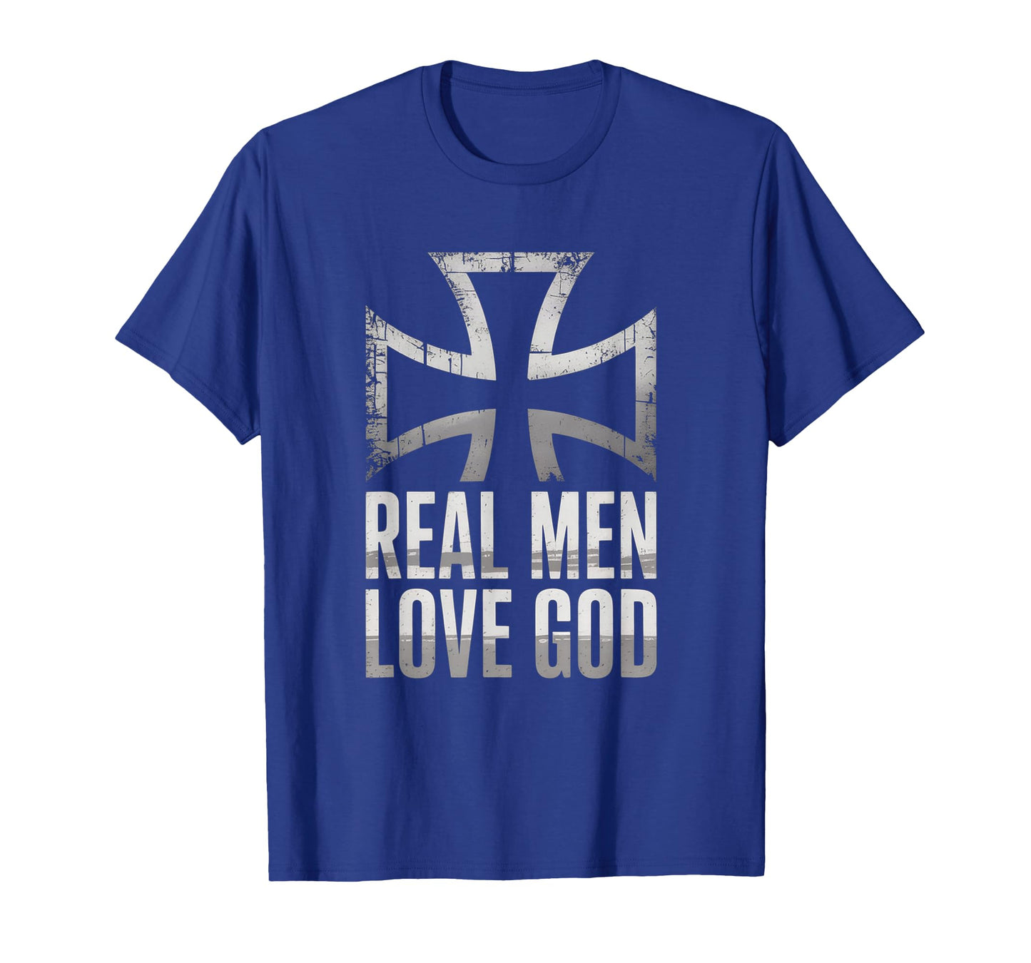 Real Men Love God Retro Christian Cross Matthew 22:37 T-Shirt