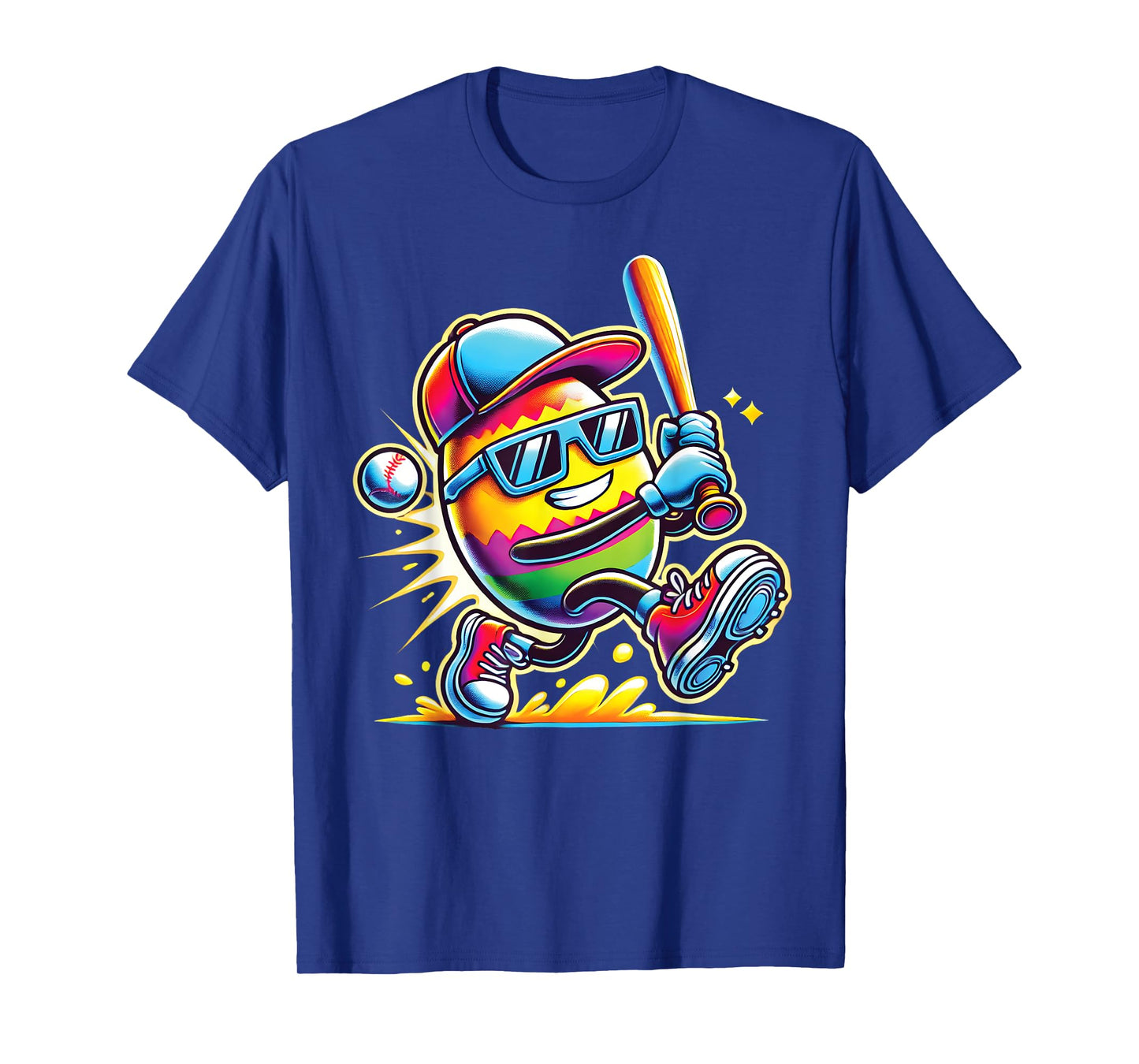 Easter Bunny Egg Playing Baseball Boys teen Kids Baseball T-Shirt