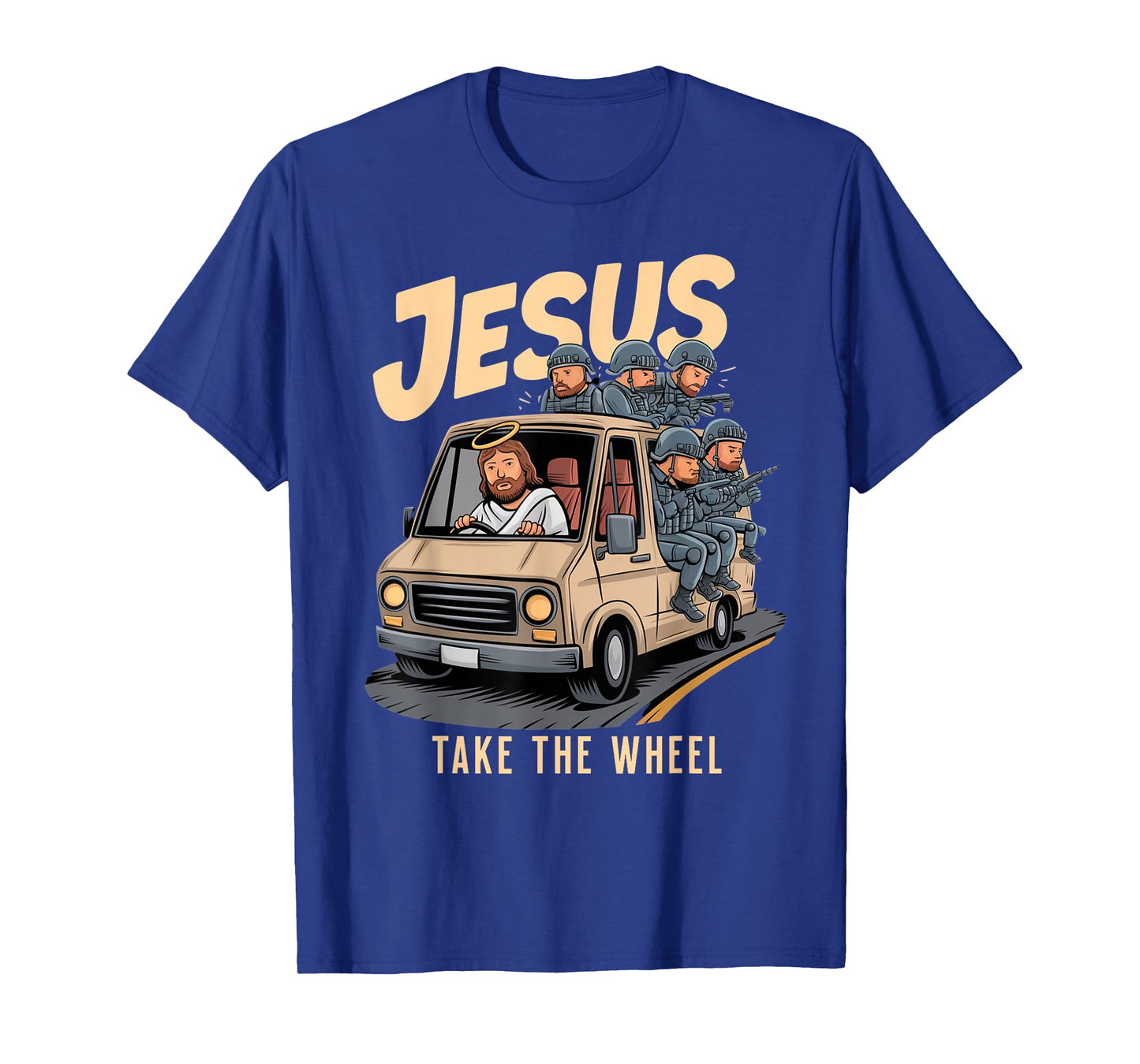 Jesus Take The Wheel Funny Police SWAT Bearcat Operator T-Shirt