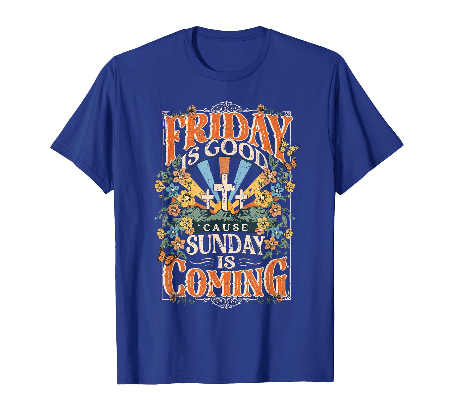 Friday Is Good Sunday Is Coming Jesus Christian Easter Bunny T-Shirt
