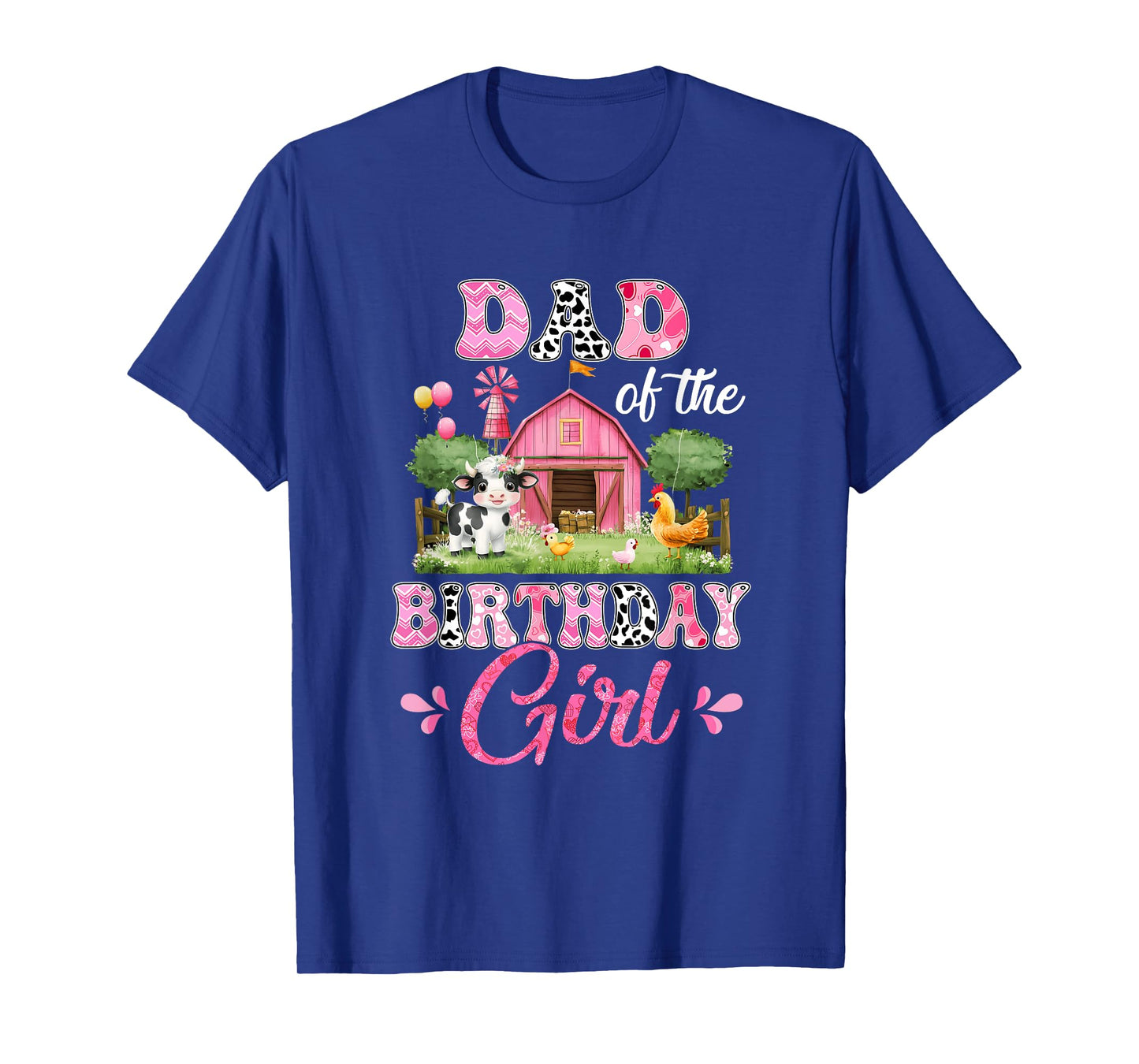 Dad Of The Birthday Girl 1St Birthday Cow Farm Family T-Shirt