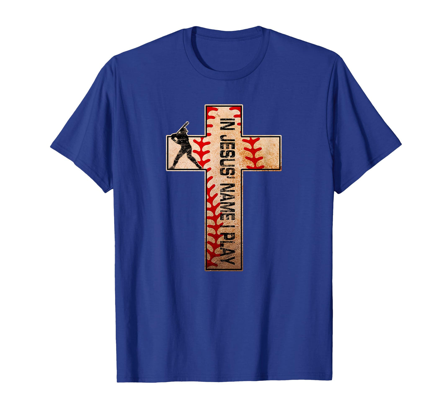 Baseball Laces Cross Jesus Name I Play Christian Faith God T-Shirt