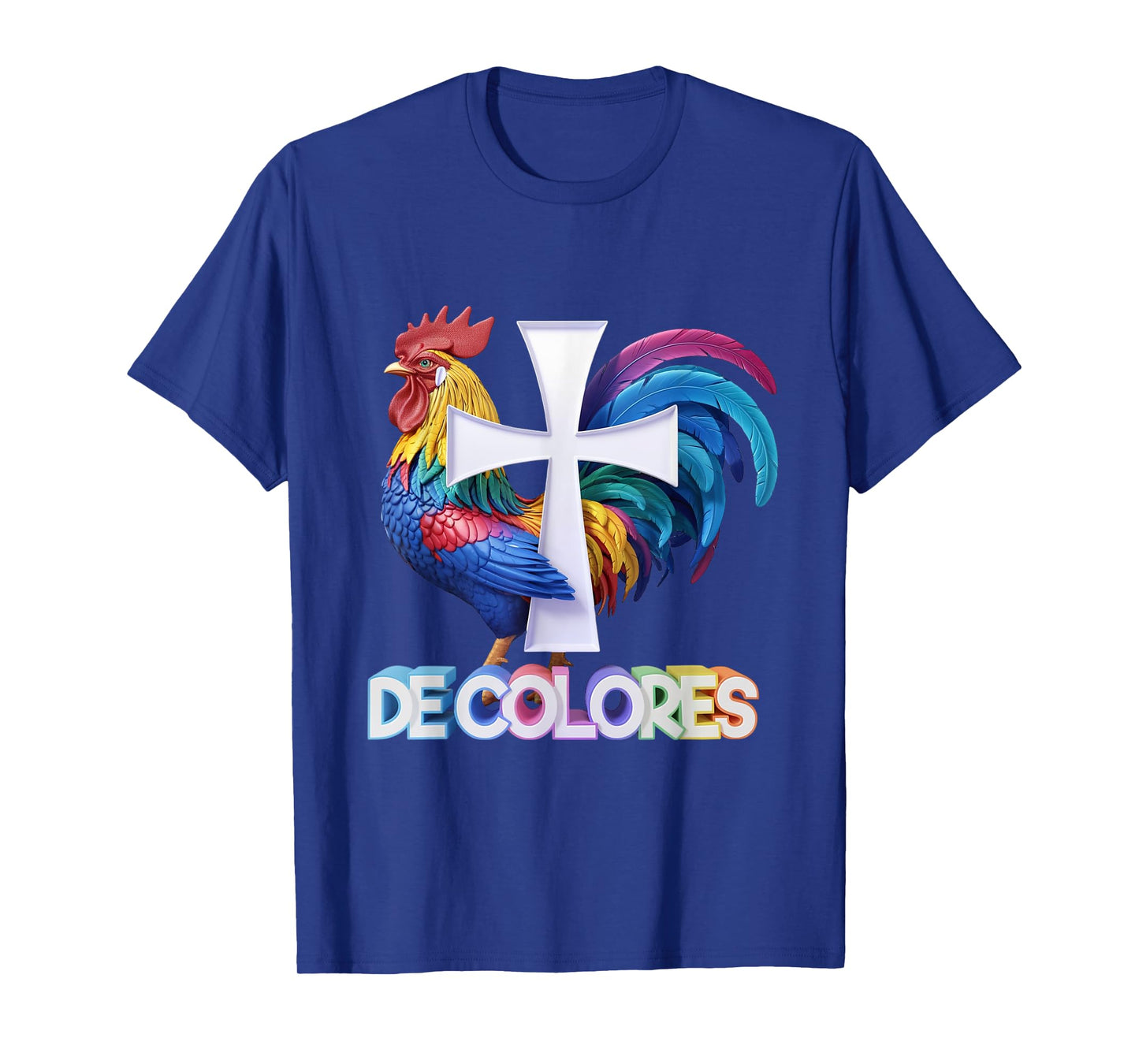 DeColores Cursillo Rainbow Rooster Catholic T-Shirt