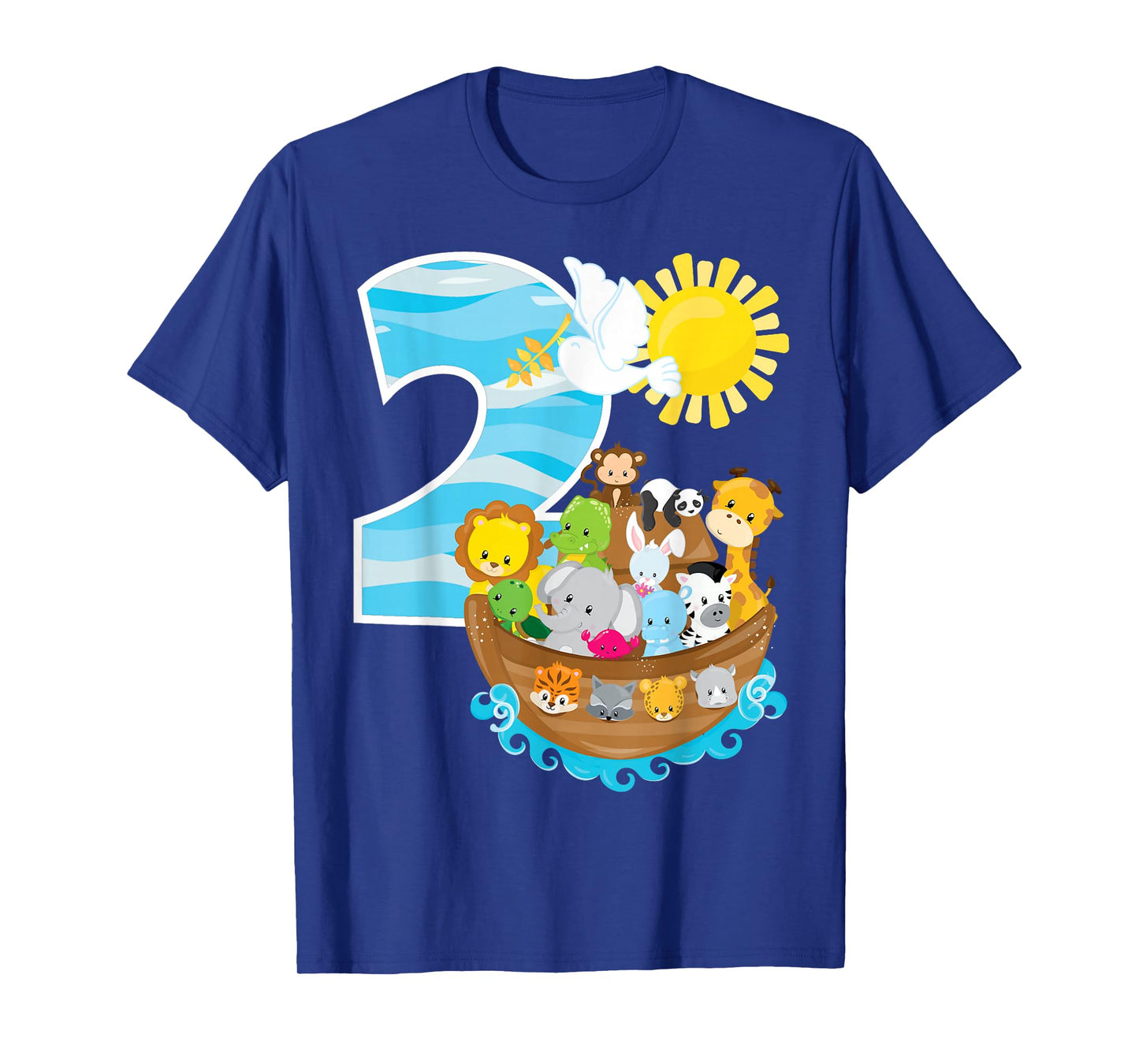 Noah's Ark Birthday Party 2nd Birthday 2 Year Old Toddler T-Shirt