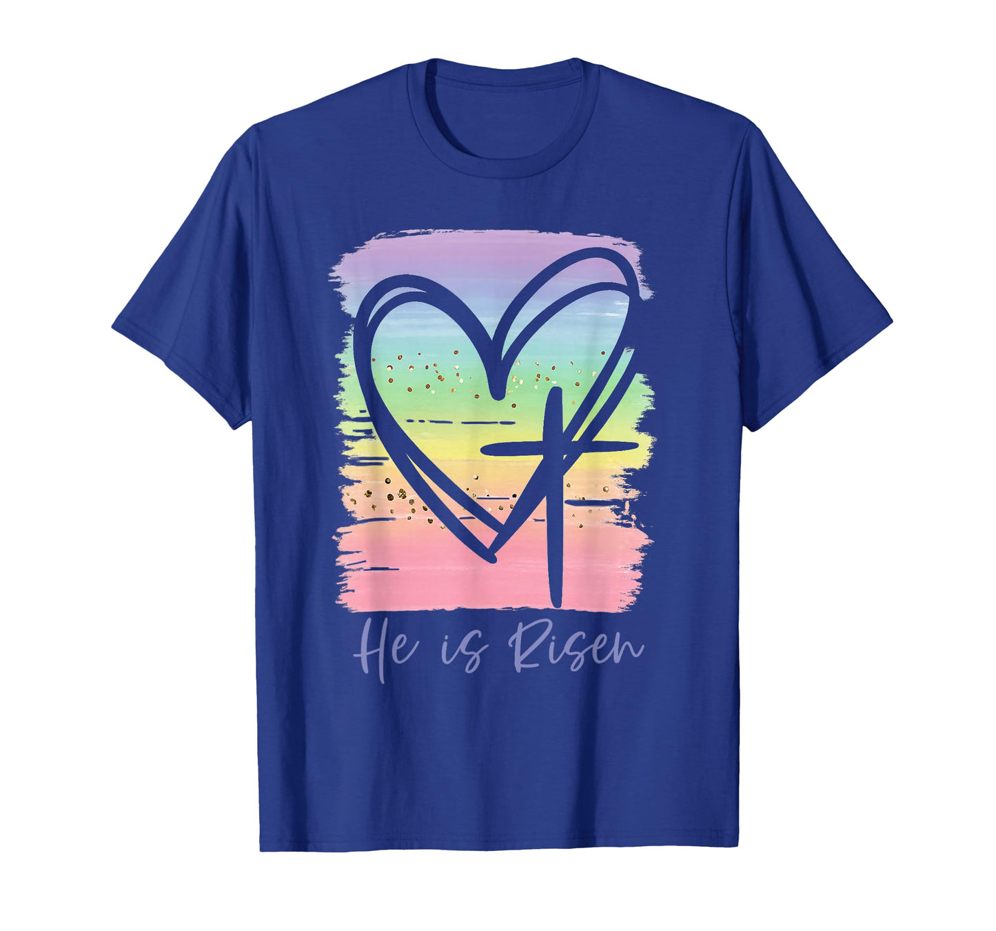 He is Risen Coloful Cross Heart Apparel T-Shirt