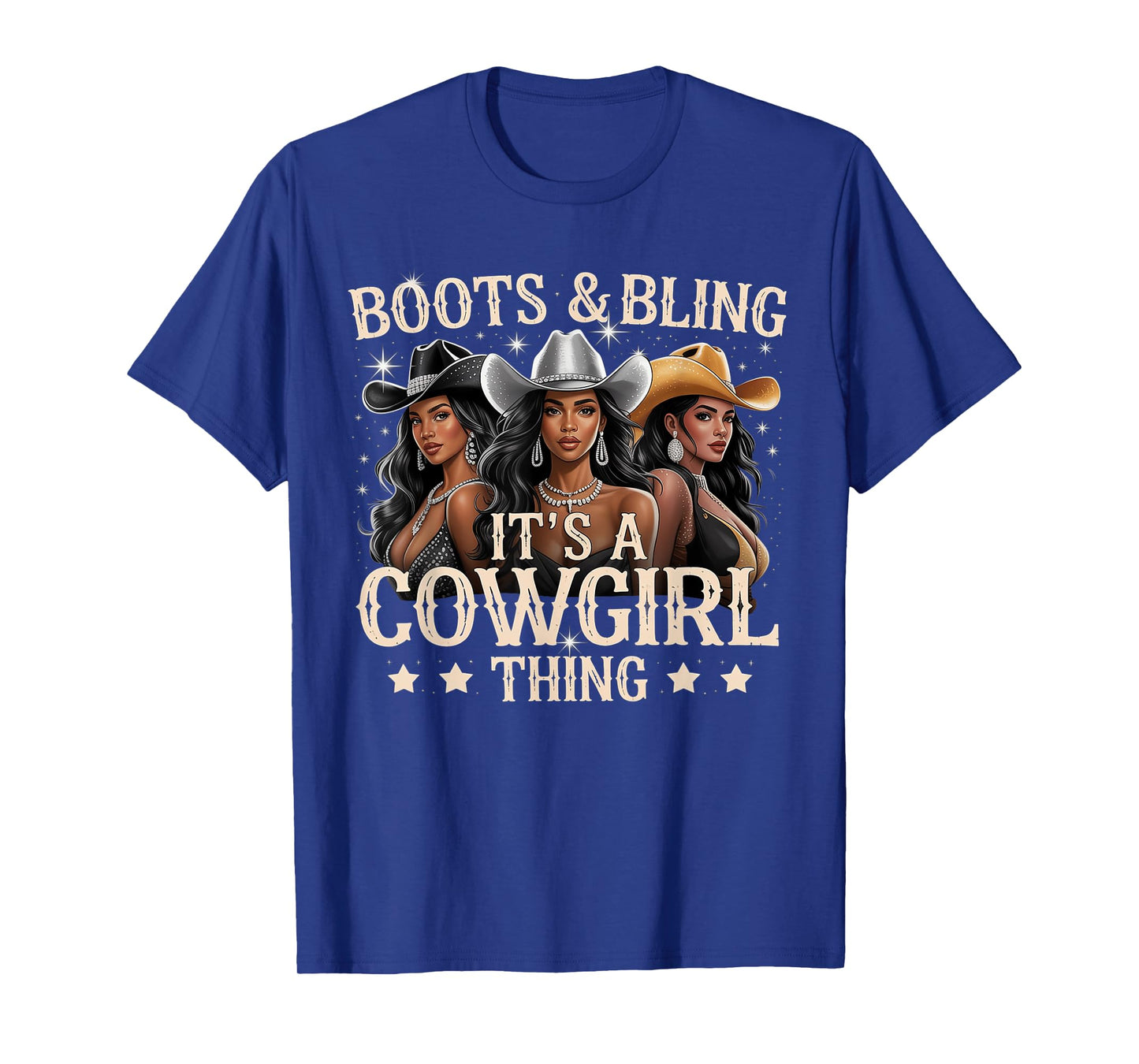 Boots & Bling its a Cowgirl Thing Black Cowgirl Melanin T-Shirt
