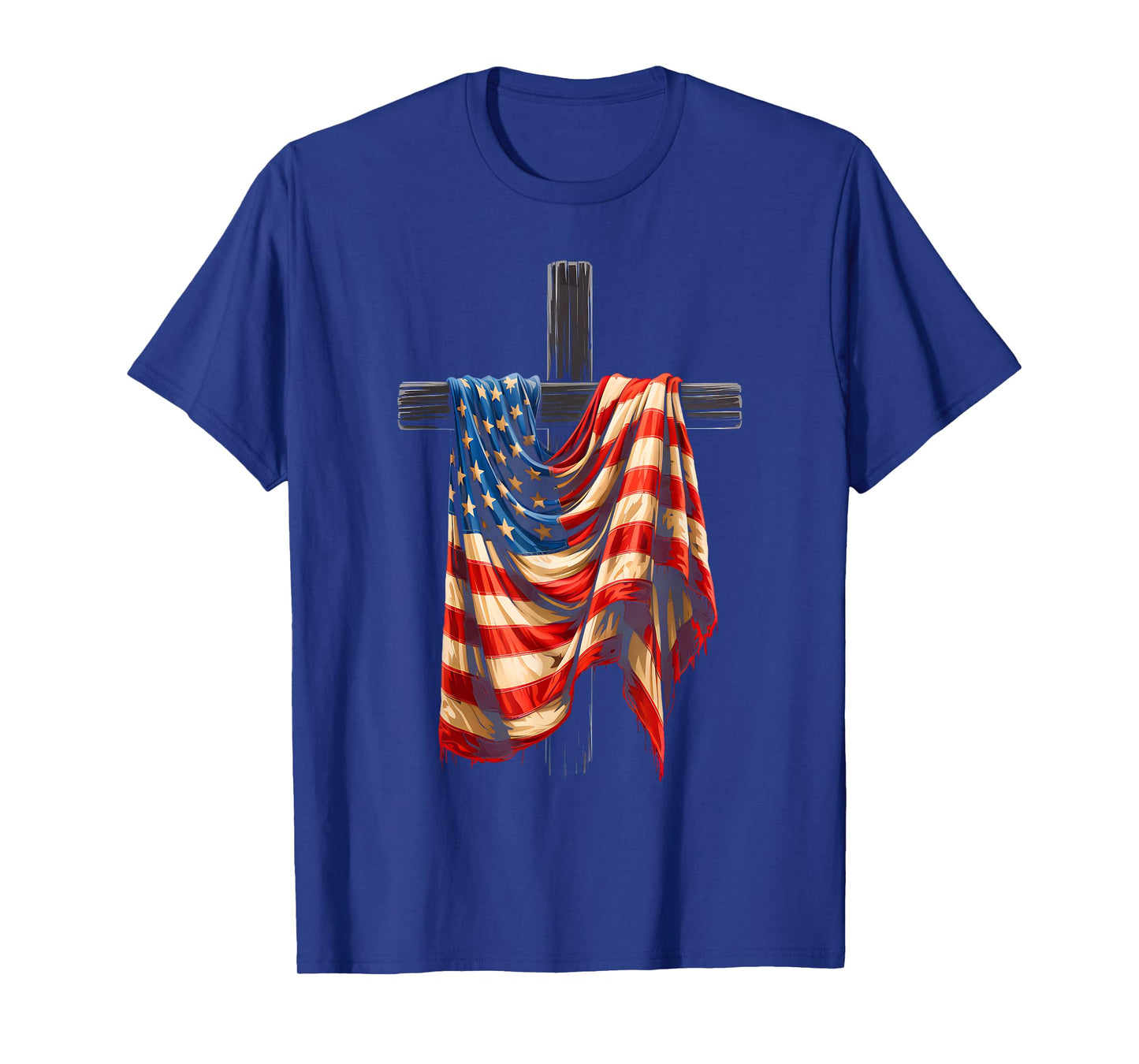 USA Flag Religious Quote 4th of July Christian Faith Patriot T-Shirt