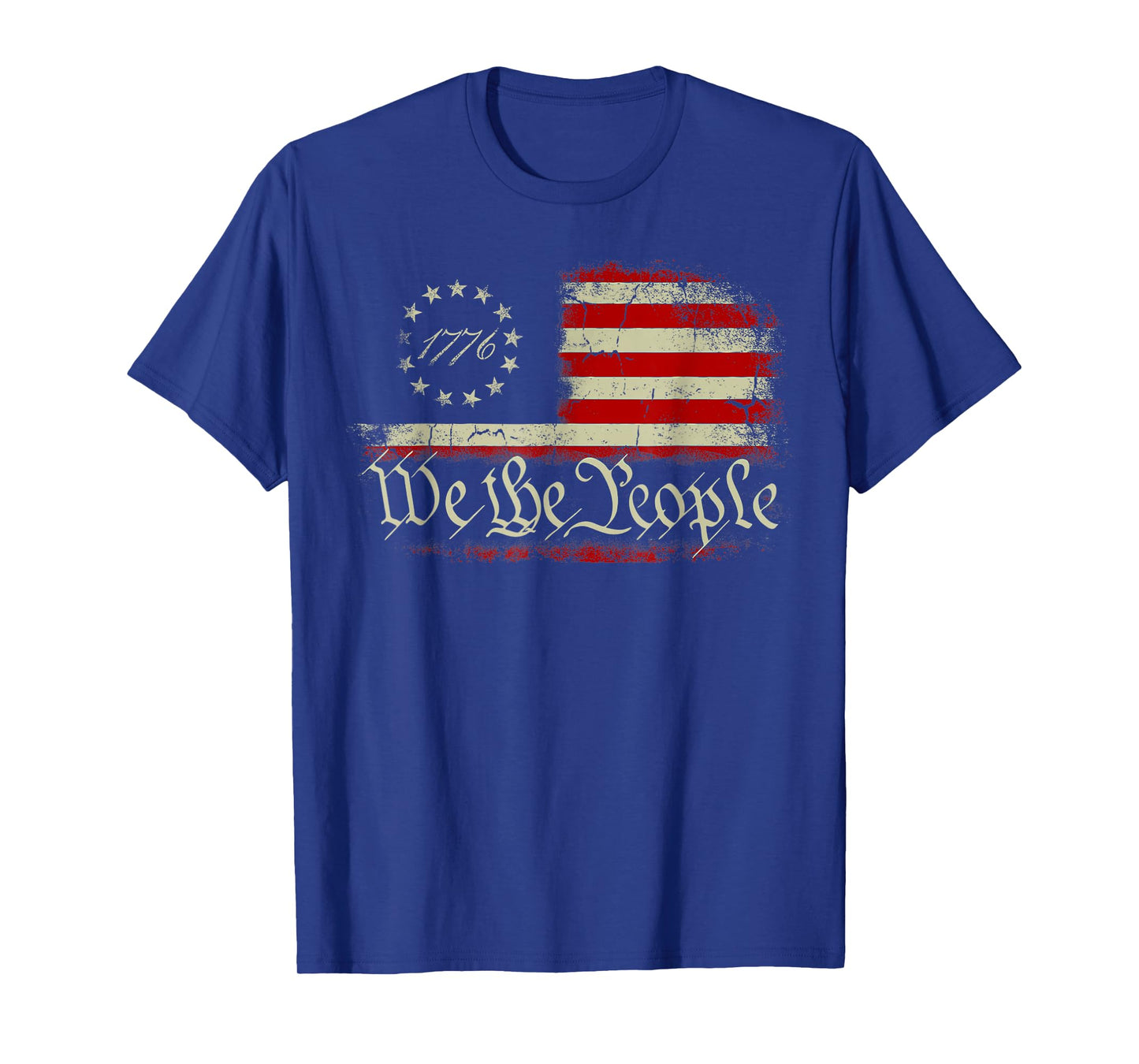 Vintage Old American Flag Patriotic 1776 We The People USA T-Shirt