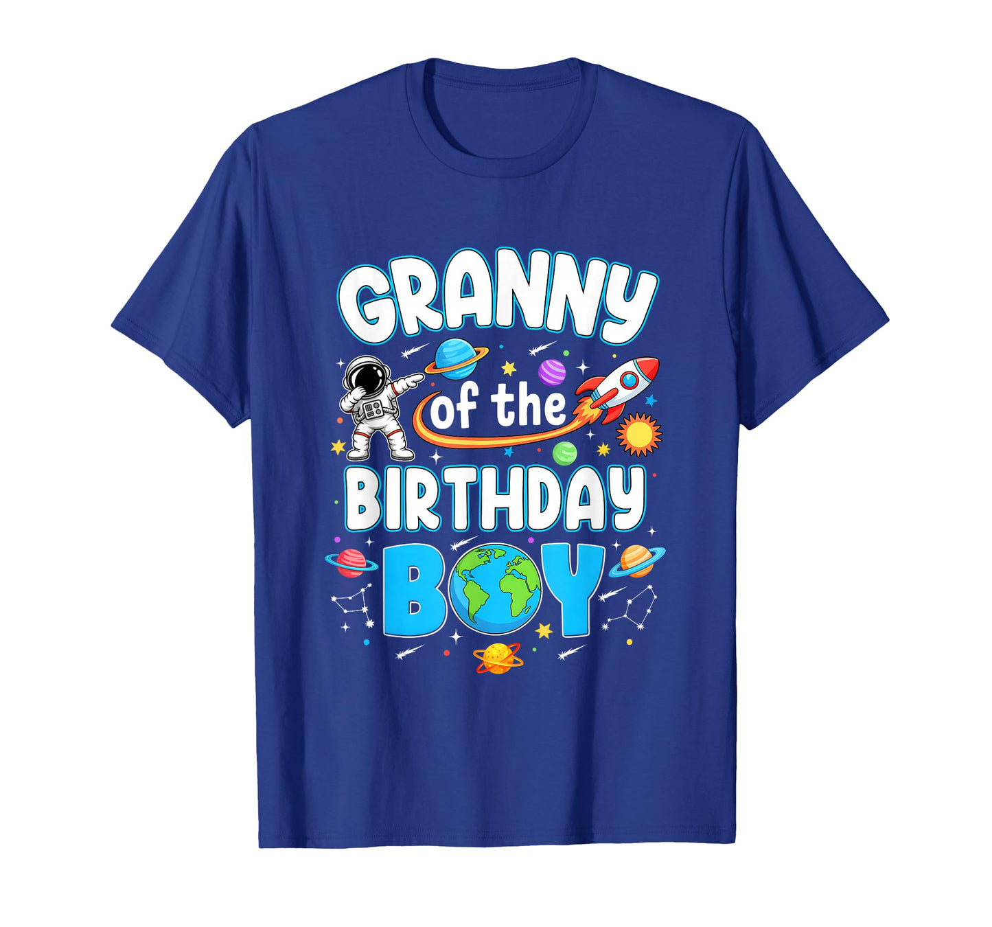 Granny Of The Birthday Boy Astronaut Family Space Planets T-Shirt