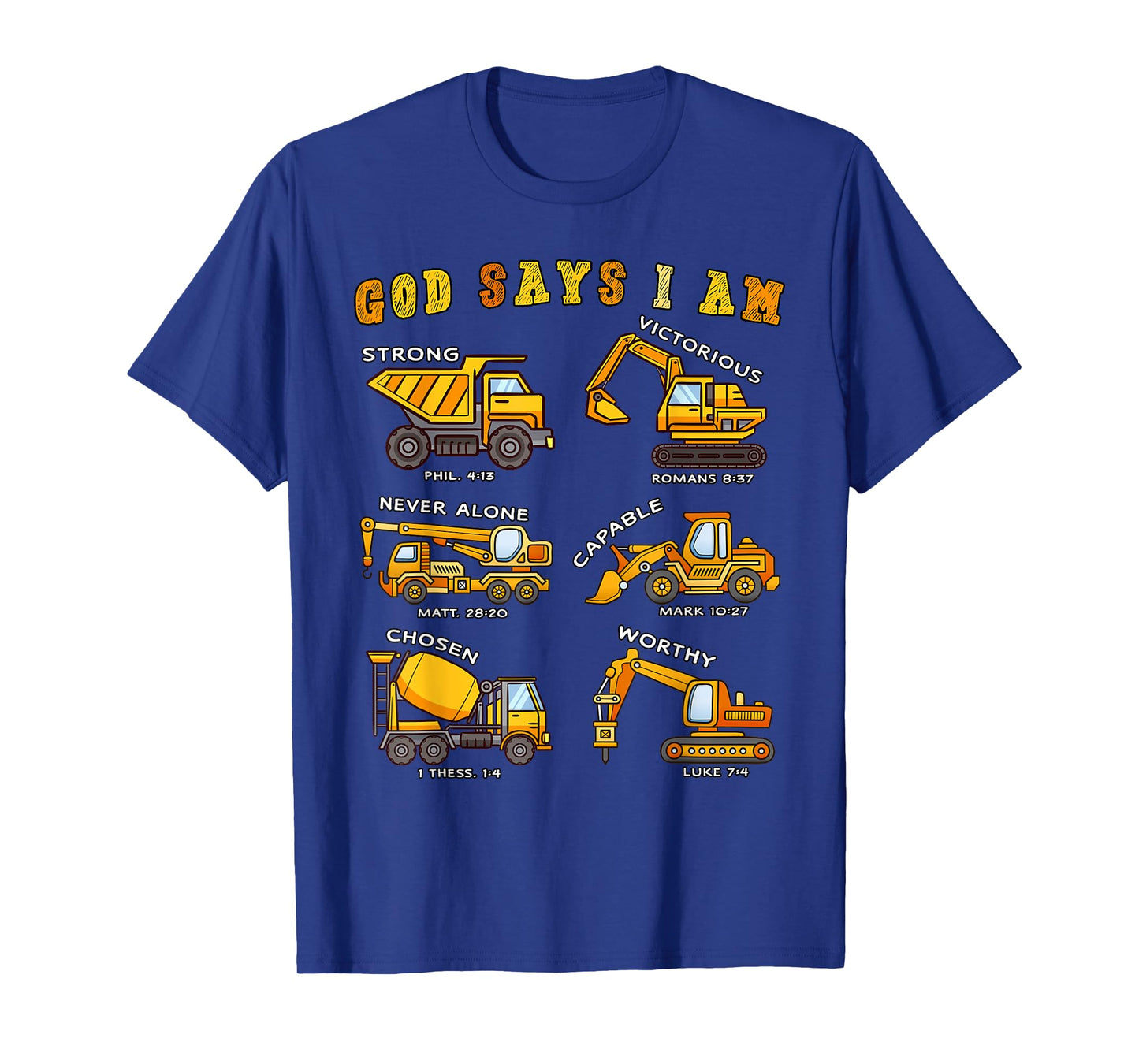 Toddler Kids God Says I Am Construction Bible Verse Truck T-Shirt