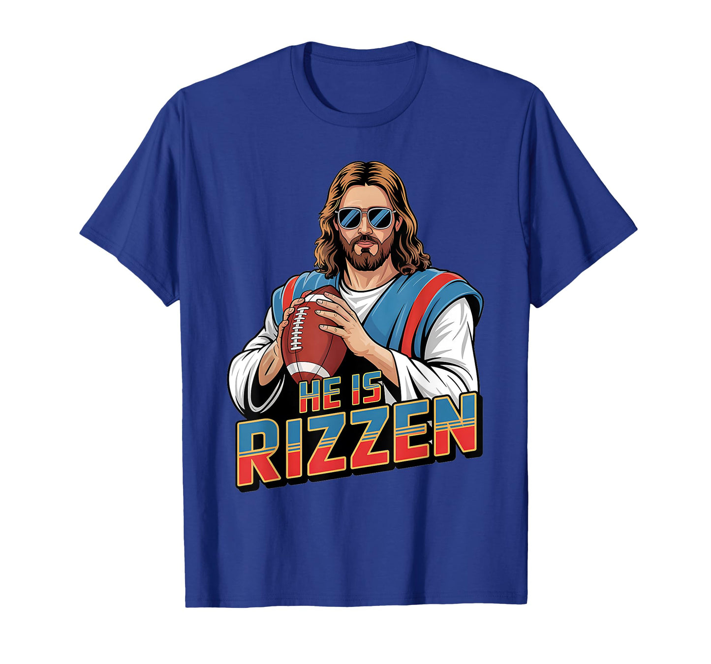 Funny He Is Rizzen Jesus Shirt Football Boys Kids Men Easter T-Shirt