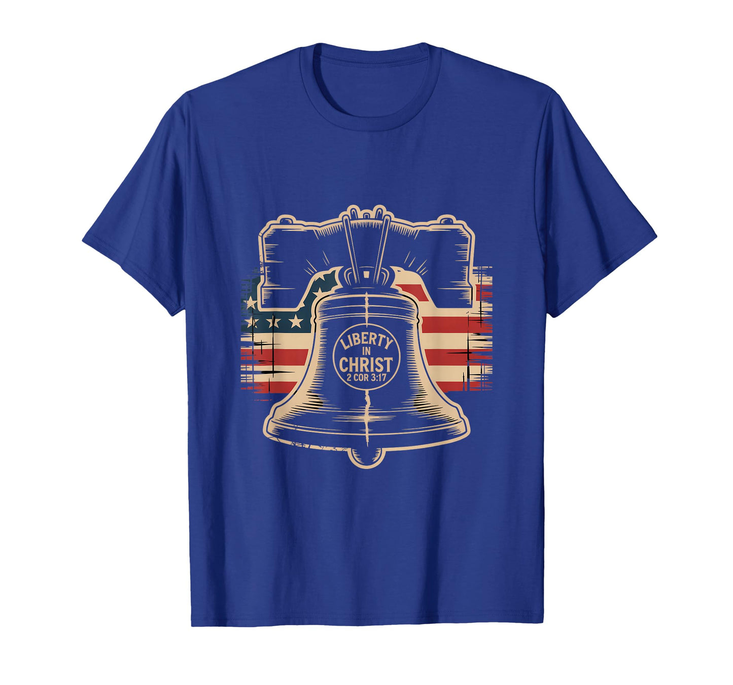Christian Liberty Christ 2 Cor 3 17 American Flag T-Shirt