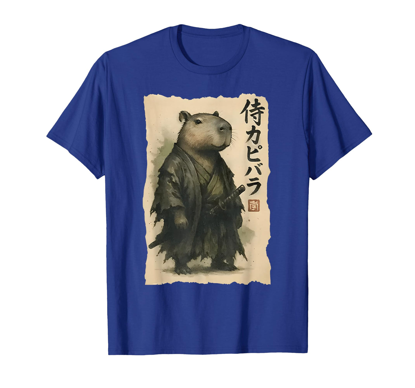Samurai Capybara Funny Capybara Japanese Animal T-Shirt