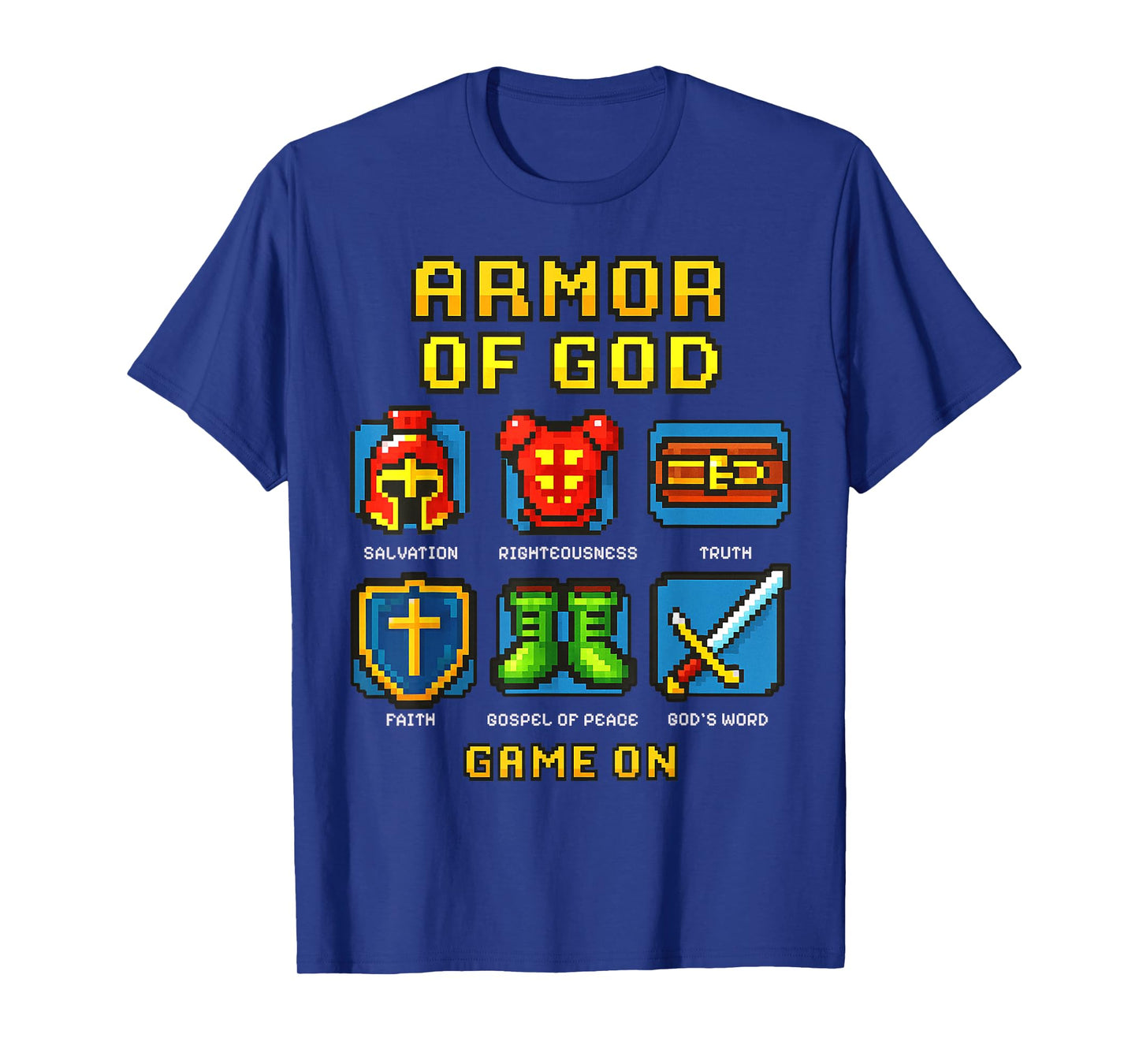 Armor of God Pixel Faith Christian Video Game Gamers Youth T-Shirt
