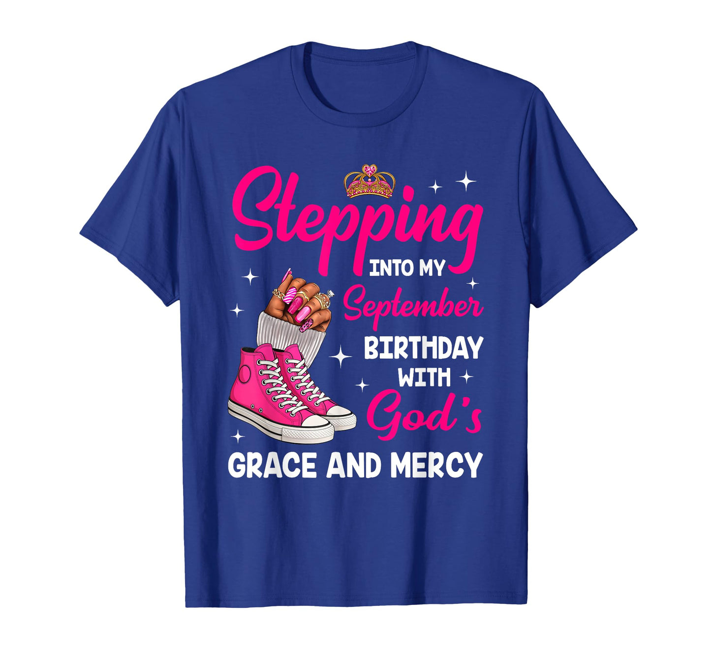 Stepping Into My September Birthday Afro Woman Melanin Queen T-Shirt