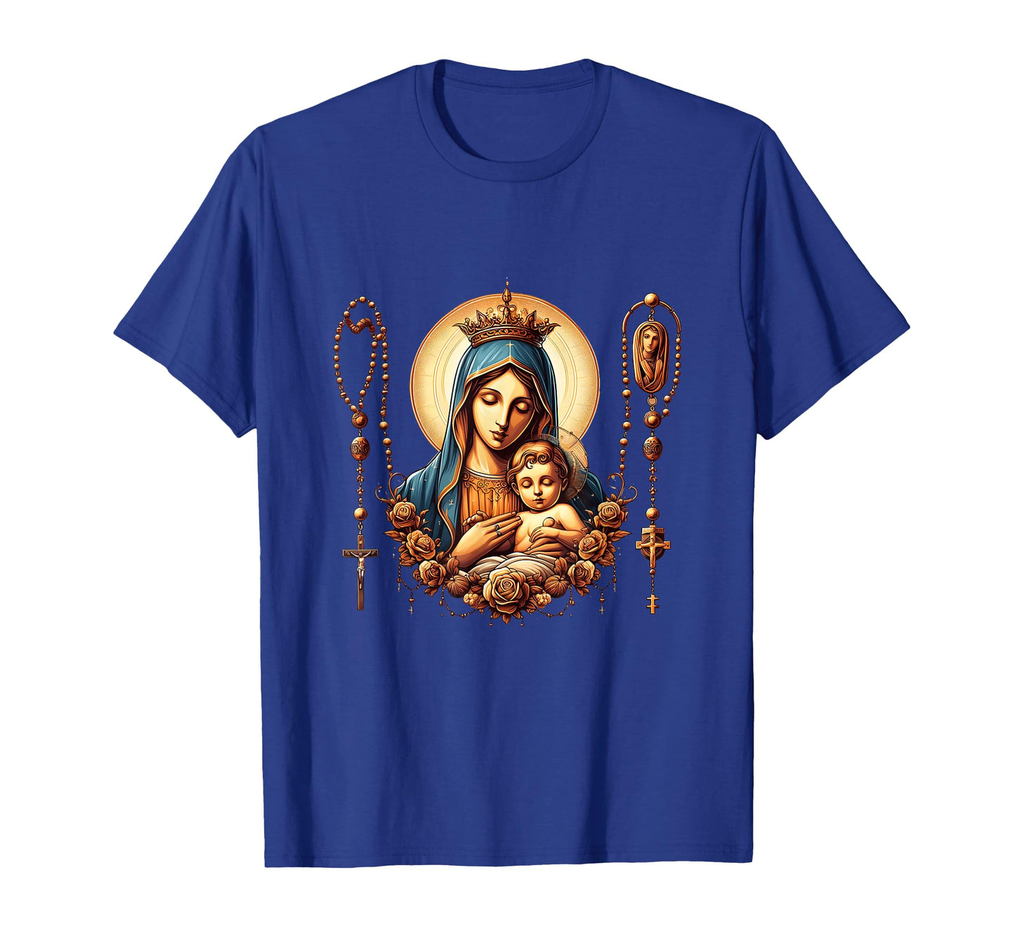Holy Rosary Virgin Mary Baby Jesus Catholic Rosary Mysteries T-Shirt