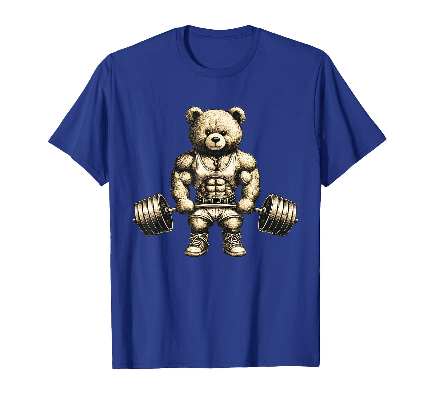 Funny Teddy Bear Lifting Weights Gym Workout Animal Shirts T-Shirt