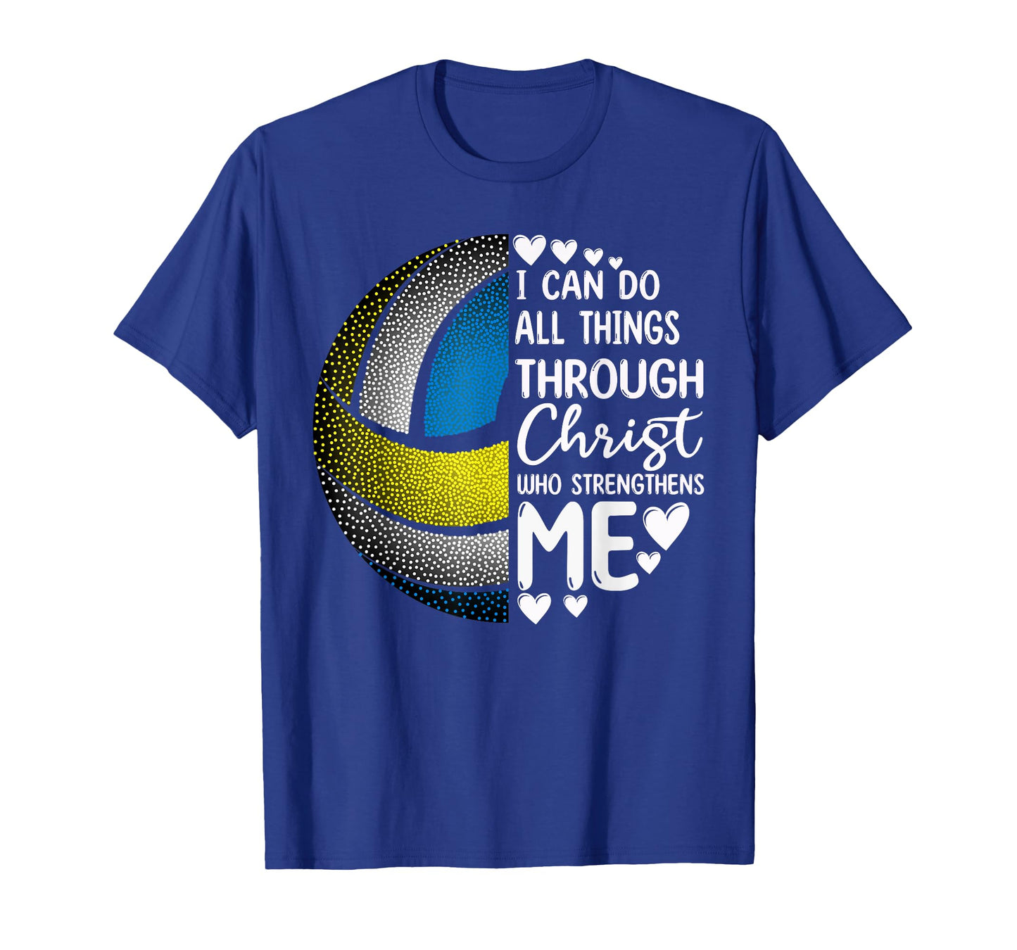 Volleyball Girl Women Boy Men Funny Volleyball Christ Verse T-Shirt