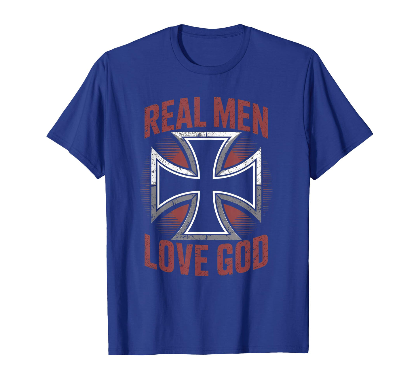 Retro Christian Cross Real Men Love God Matthew 22:37 T-Shirt