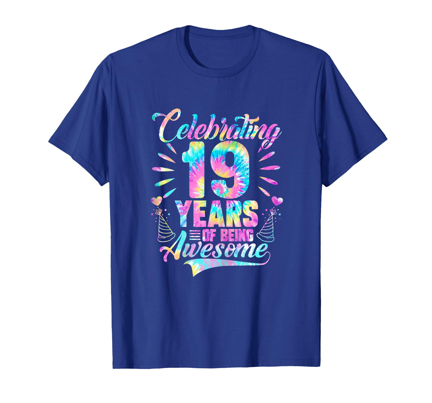 Celebrating 19 Year Of Being Awesome With Tie-dye Graphic T-Shirt