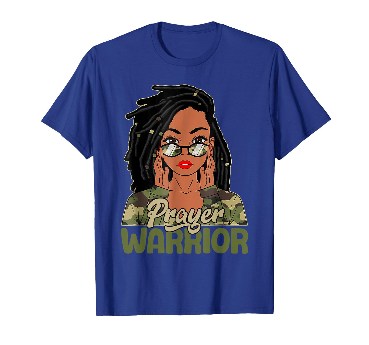 Praying Black Woman Afro Christian Sayings Prayer Warrior T-Shirt
