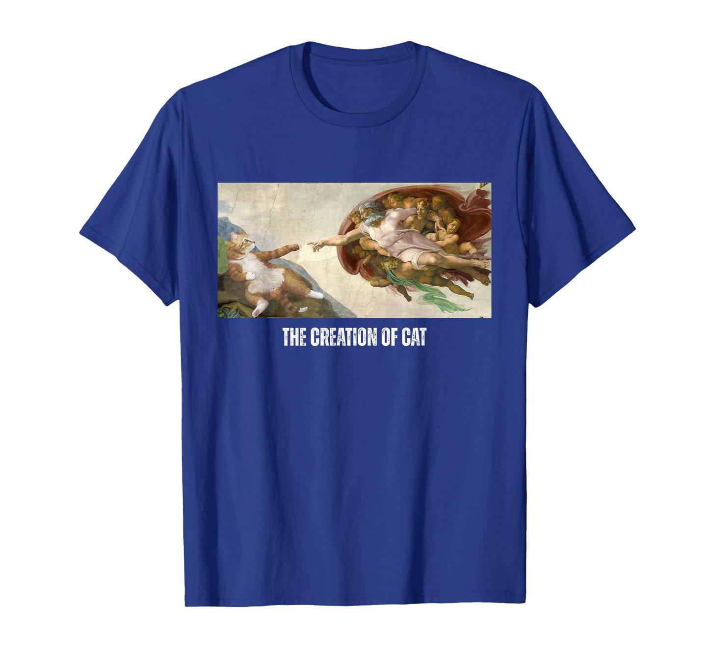 Funny Cat God Creation of Adam Art Michelangelo Jesus Art T-Shirt