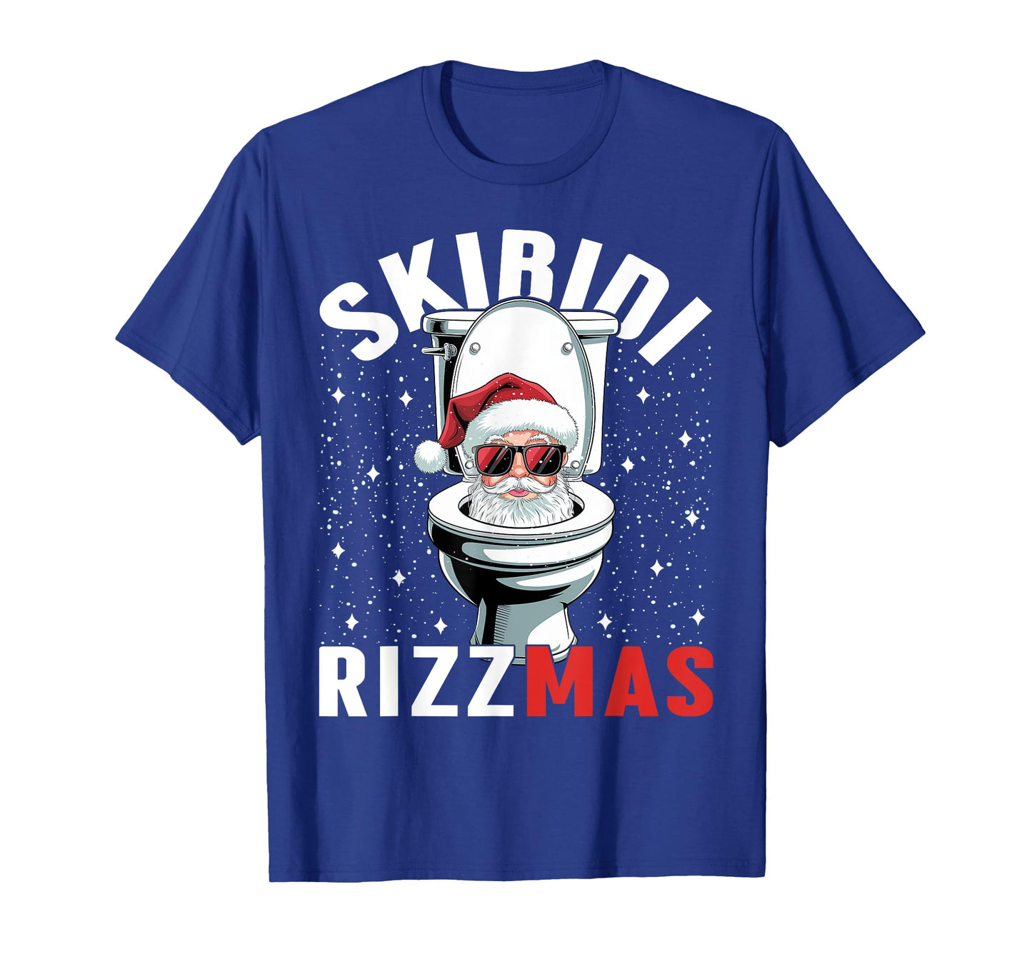 Funny Toilet Santa Skibidi Rizzmas White Elephant Christmas T-Shirt