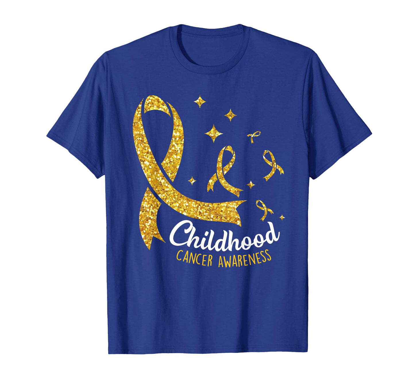 Gold Ribbon Childhood Cancer Awareness Girls Kids Womens T-Shirt