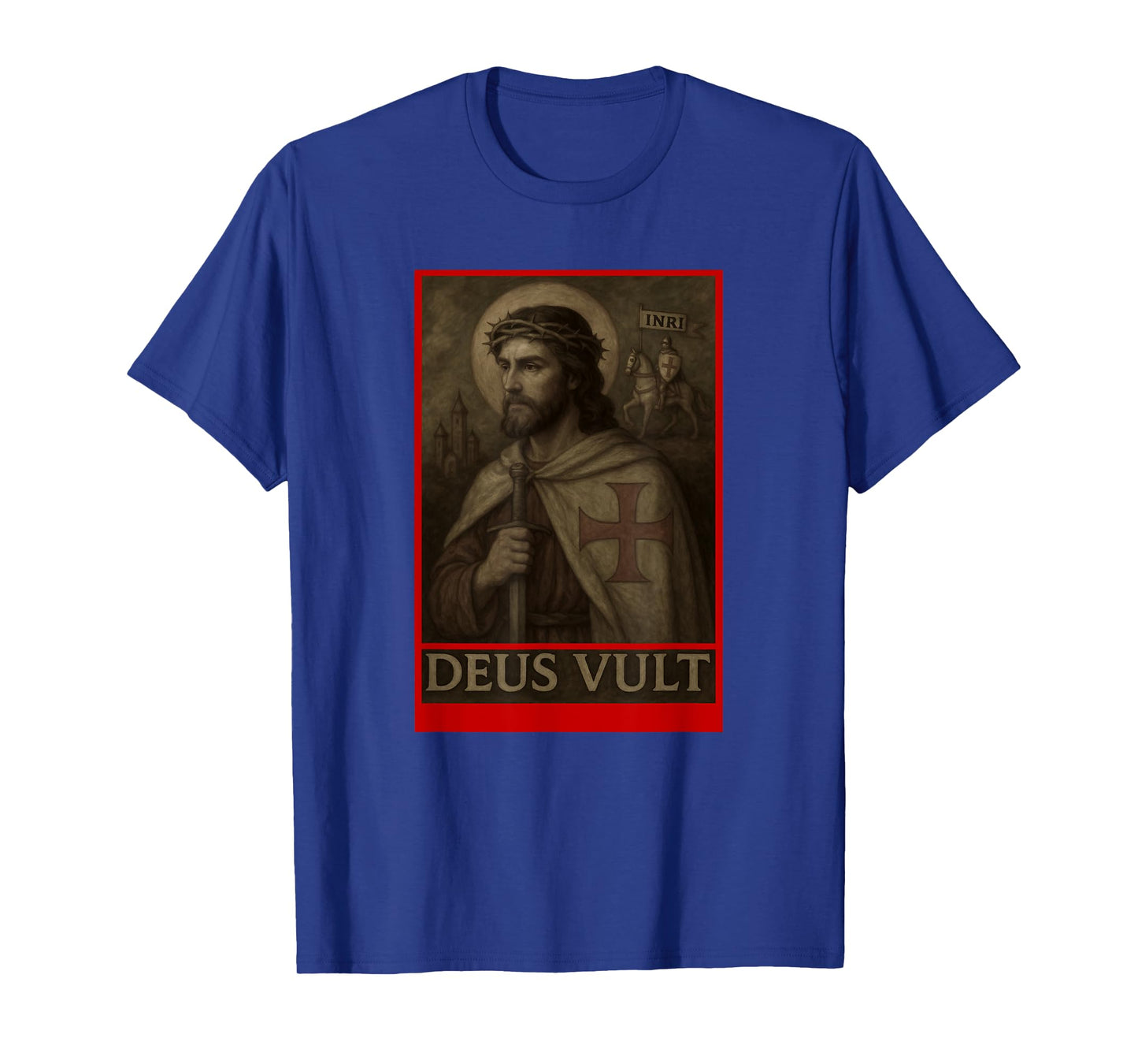 Jesus Knights Templar Crusades Deus Vult Crusaders T-Shirt