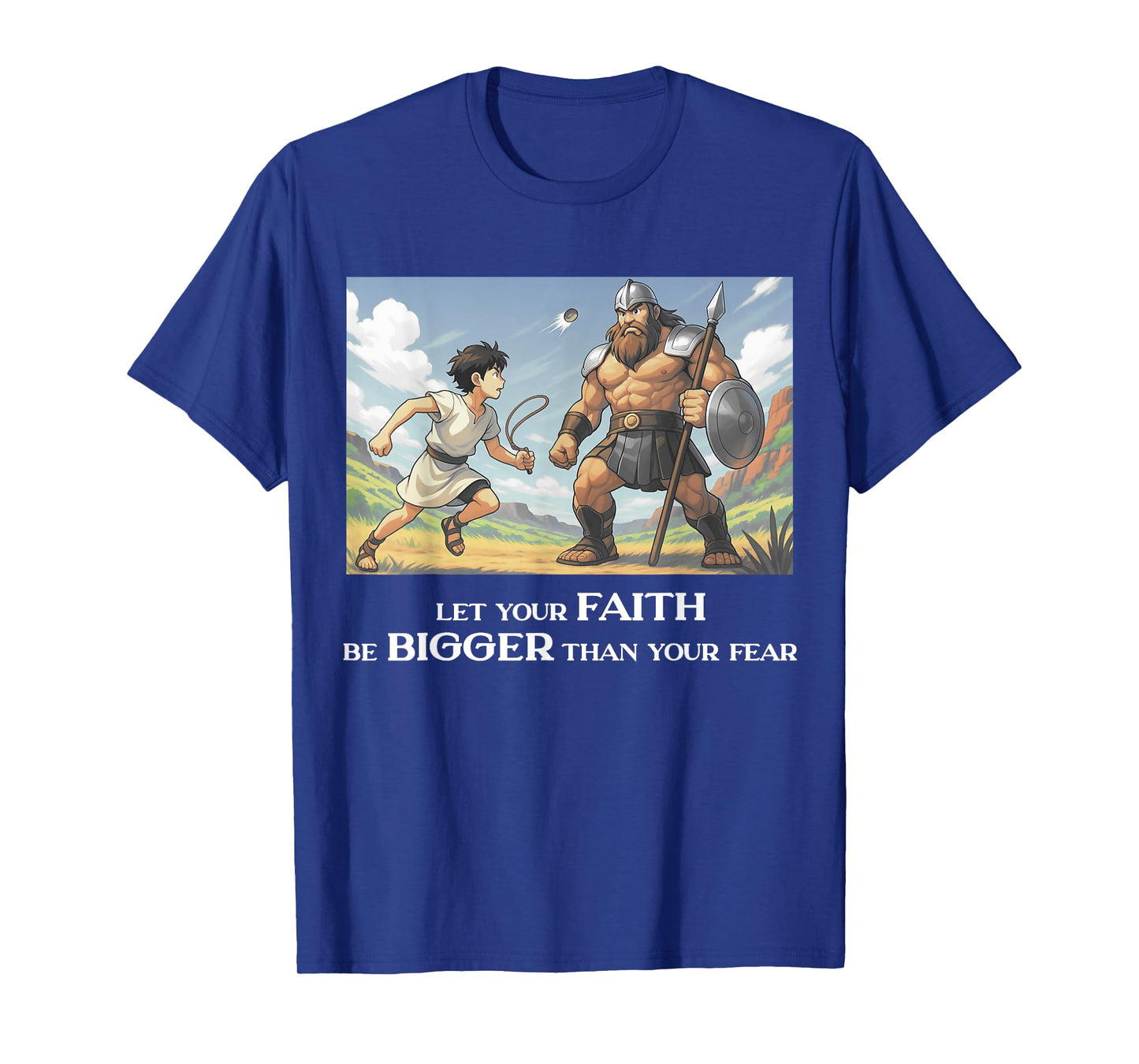 David and Goliath Christian Inspirational Men, Women,Youth T-Shirt