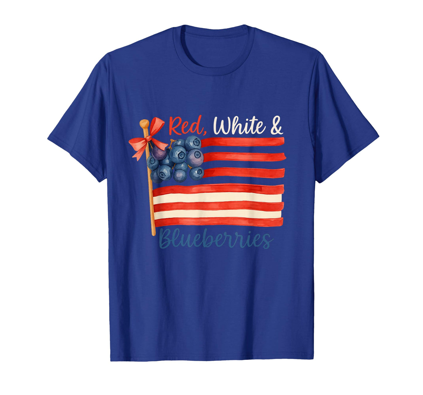 Red White & Blueberries American Flag PNG Blueberry USA T-Shirt