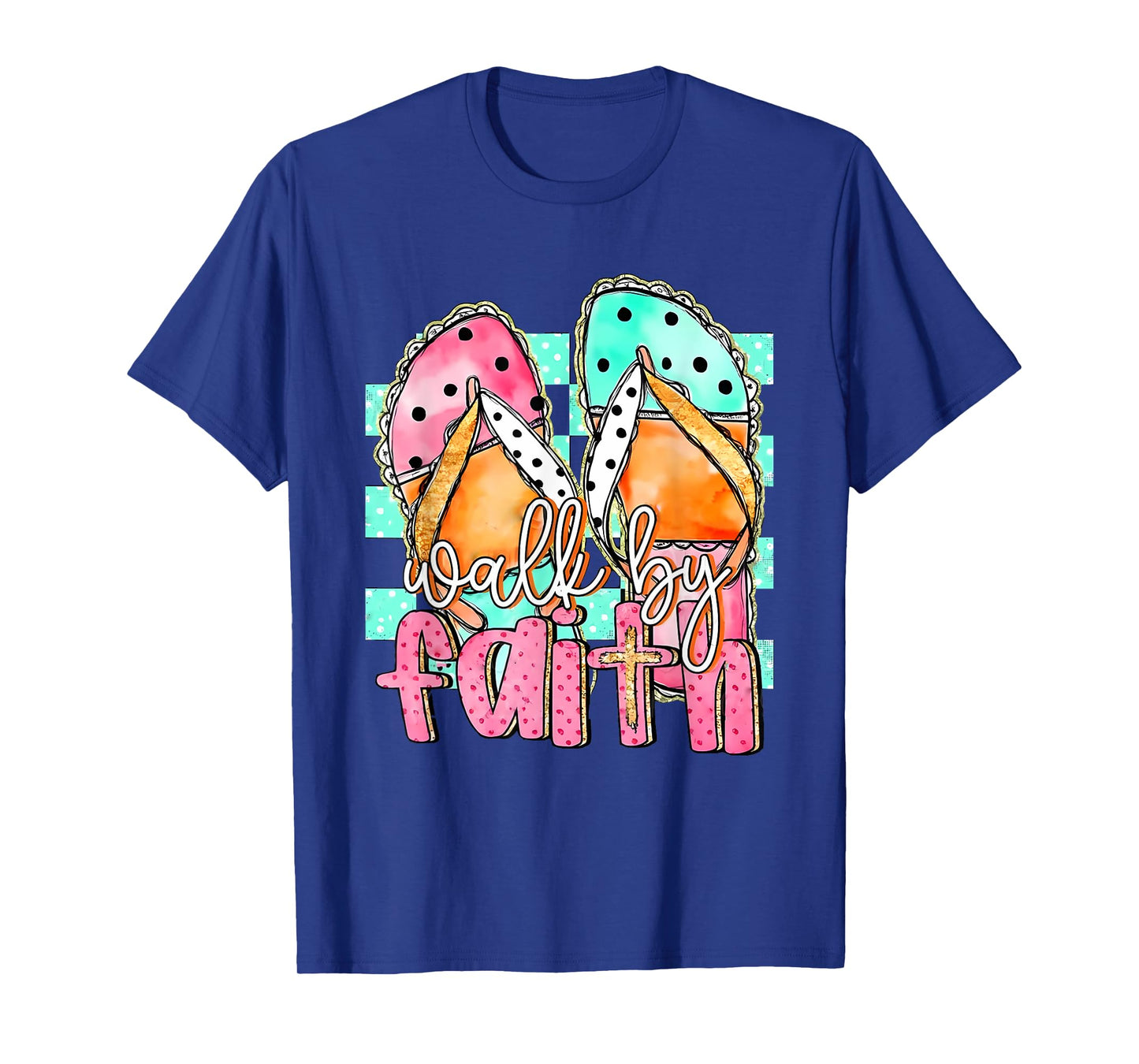 Walk By Faith Jesus Summer Bible Verse Christian Gift T-Shirt