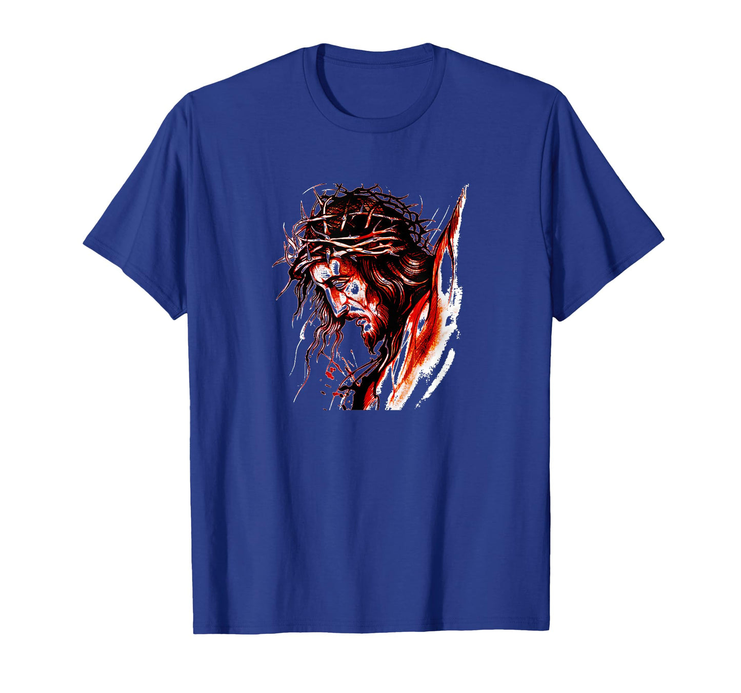 Vintage The Face of Jesus with Crown Drawing Graphic T-Shirt