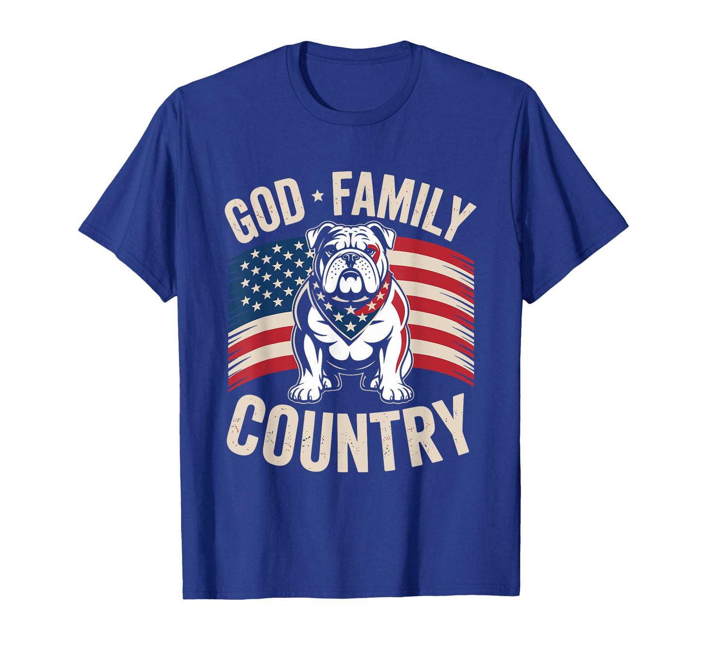 God Family Country Freedom - Patriotic Christian US Flag T-Shirt