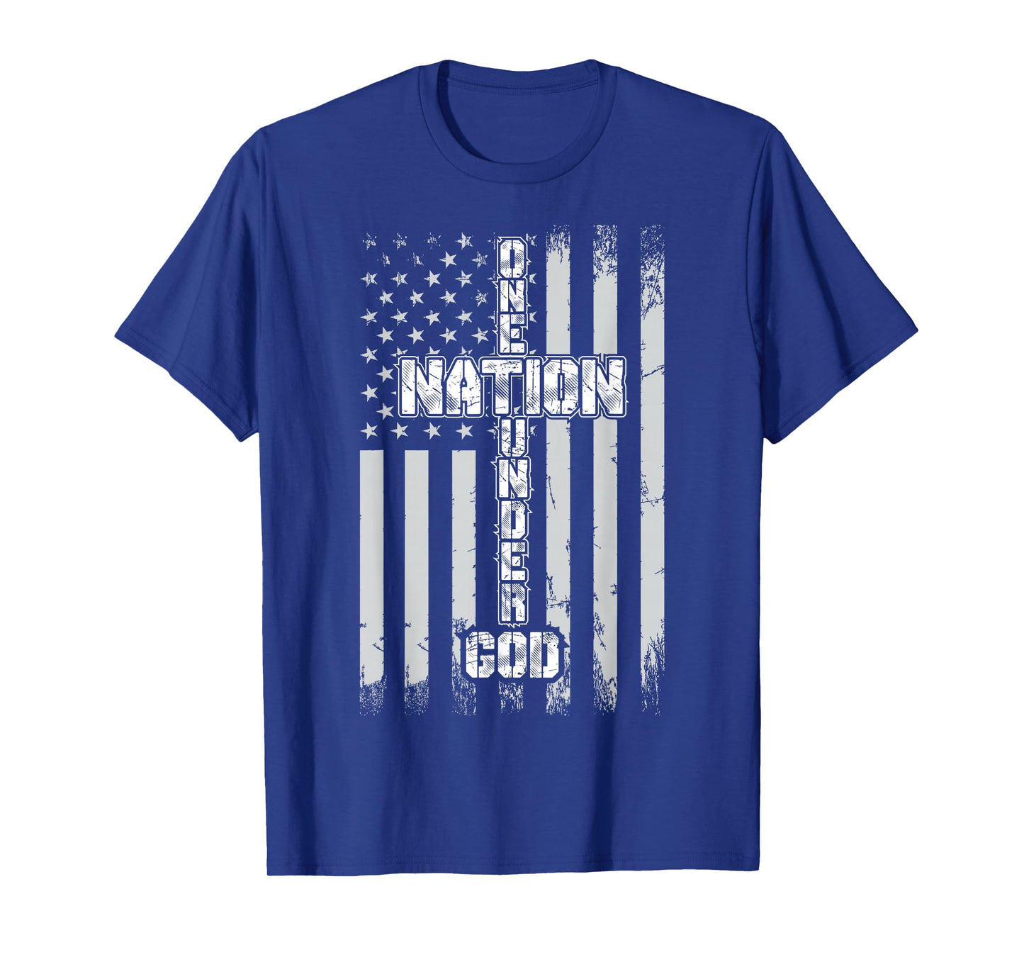 One Nation Under God Patriotic American Veteran US Flag T-Shirt