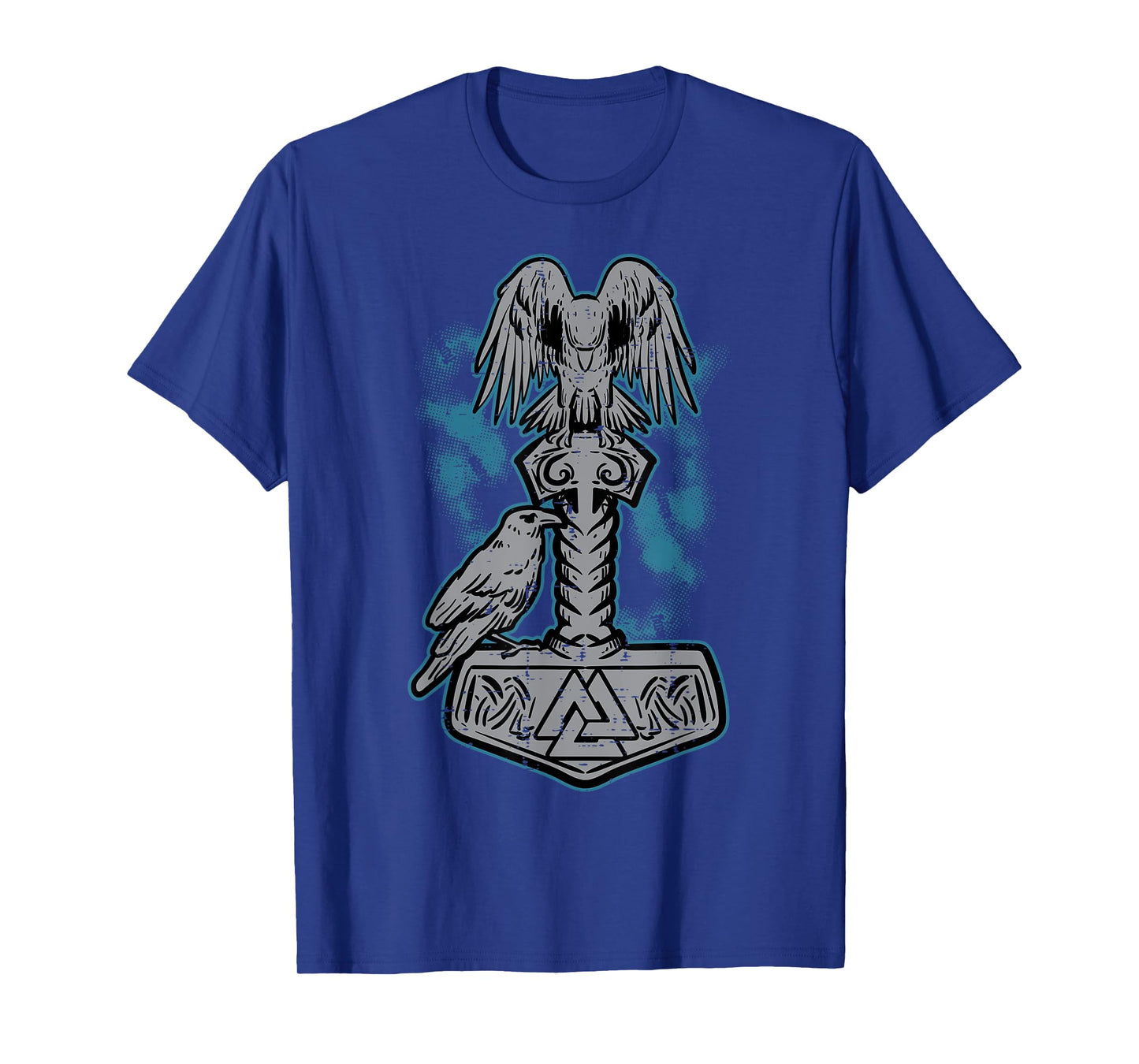 Viking Mjolnir Ravens Huggin Norse Mythology Men Women Kids T-Shirt
