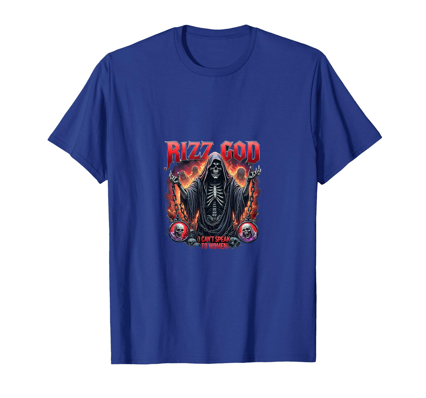 Funny Rizz God Meme Skeleton Gothic Style T-Shirt
