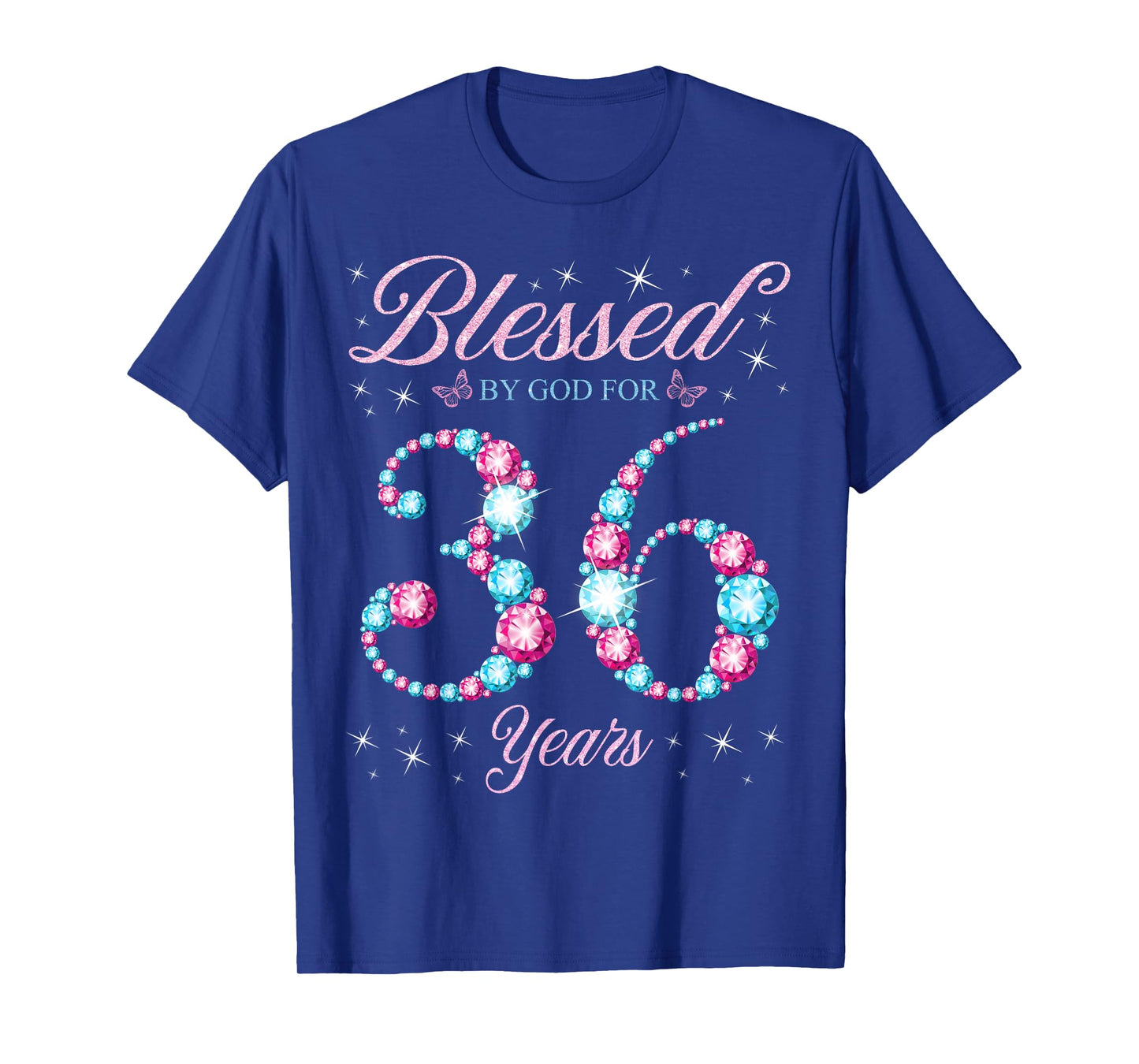 Blessed By God For 36 Years Old 36th Birthday Woman Queen T-Shirt