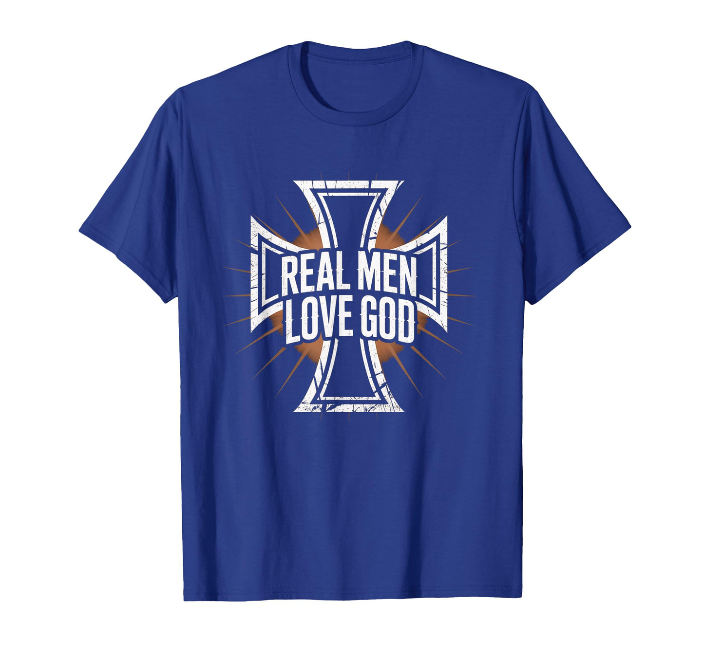 Christian Faith Real Men Love God Cross Design T-Shirt